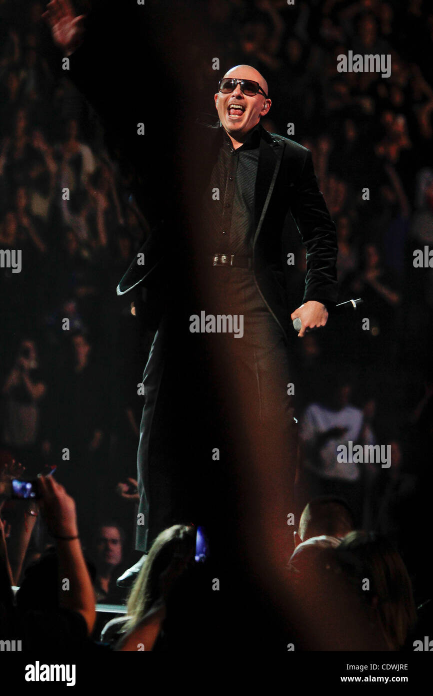 Pitbull Durchführung im Madison Square Garden am 4. November 2011 in New York City. Stockfoto