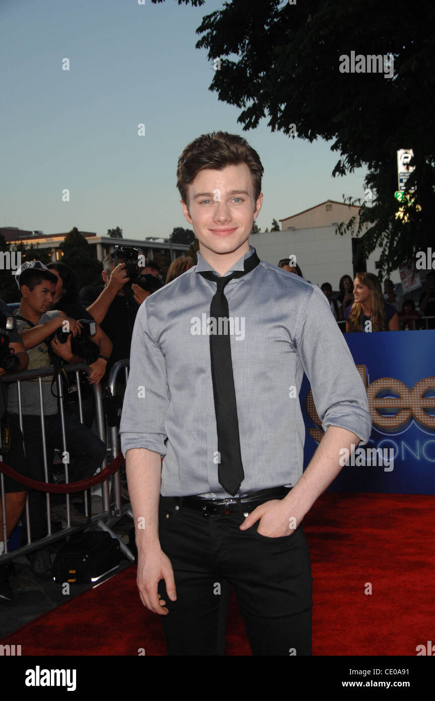 7. August 2011 - Hollywood, Kalifornien, USA - Chris Colfer während der Premiere des neuen Films von 20. Jahrhundert Fox GLEE THE 3D Konzert Film, statt im Regency Village Theater am 6. August 2011, in Los Angeles. (Kredit-Bild: © Michael Germana/Globe Photos/ZUMAPRESS.com) Stockfoto