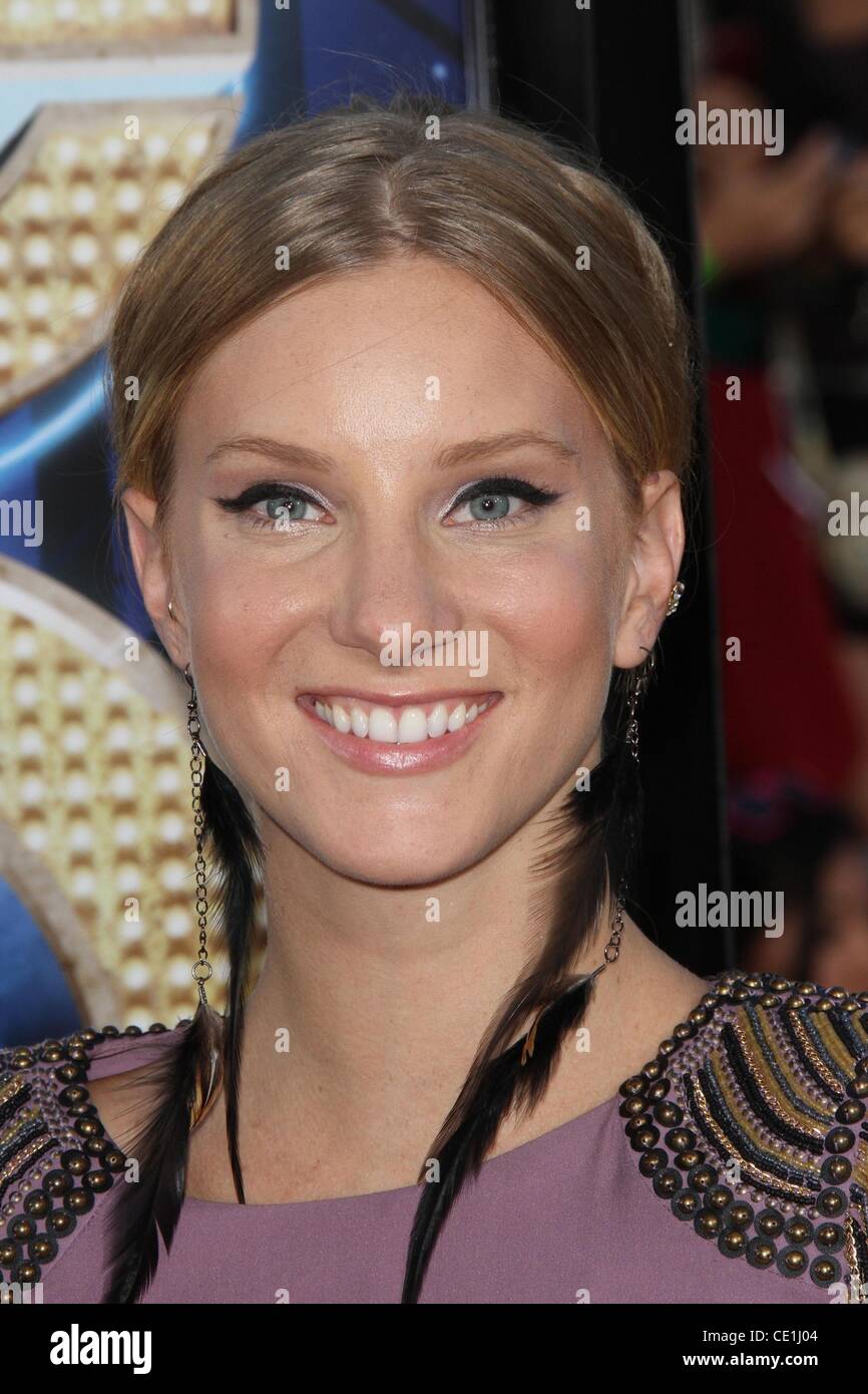 6. August 2011 - Los Angeles, Kalifornien, USA - Schauspielerin HEATHER MORRIS auf Glee 3D Concert Movie Weltpremiere im Dorf Theater statt. (Kredit-Bild: © Jeff Frank/ZUMAPRESS.com) Stockfoto