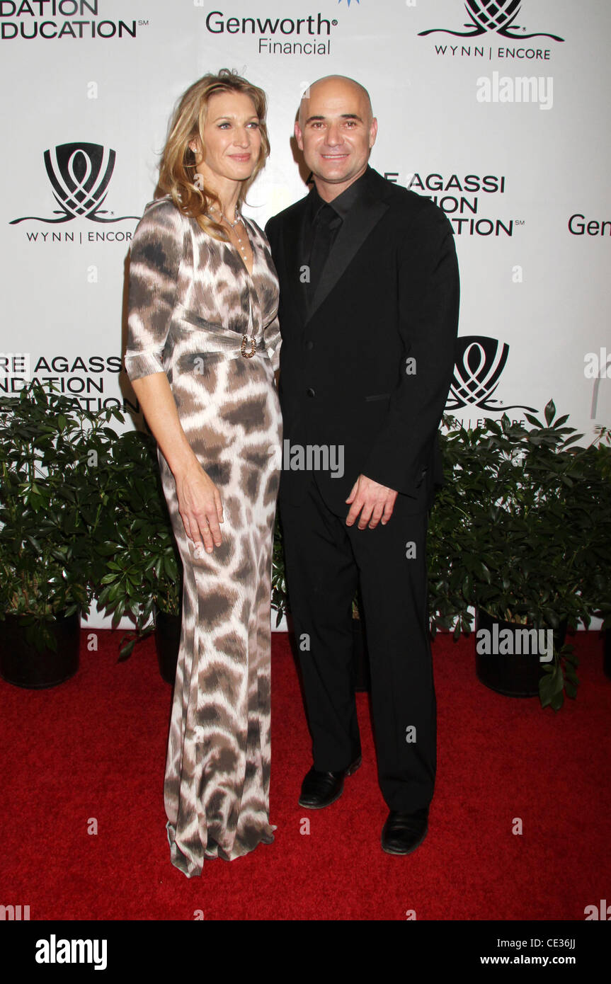 Steffi Graf, Andre Agassi 15. jährlichen GRAND SLAM für Kinder veranstaltet von Andre Agassi abgehaltenen Wynn Hotel und Casino. Las Vegas, Nevada - 09.10.10 Stockfoto