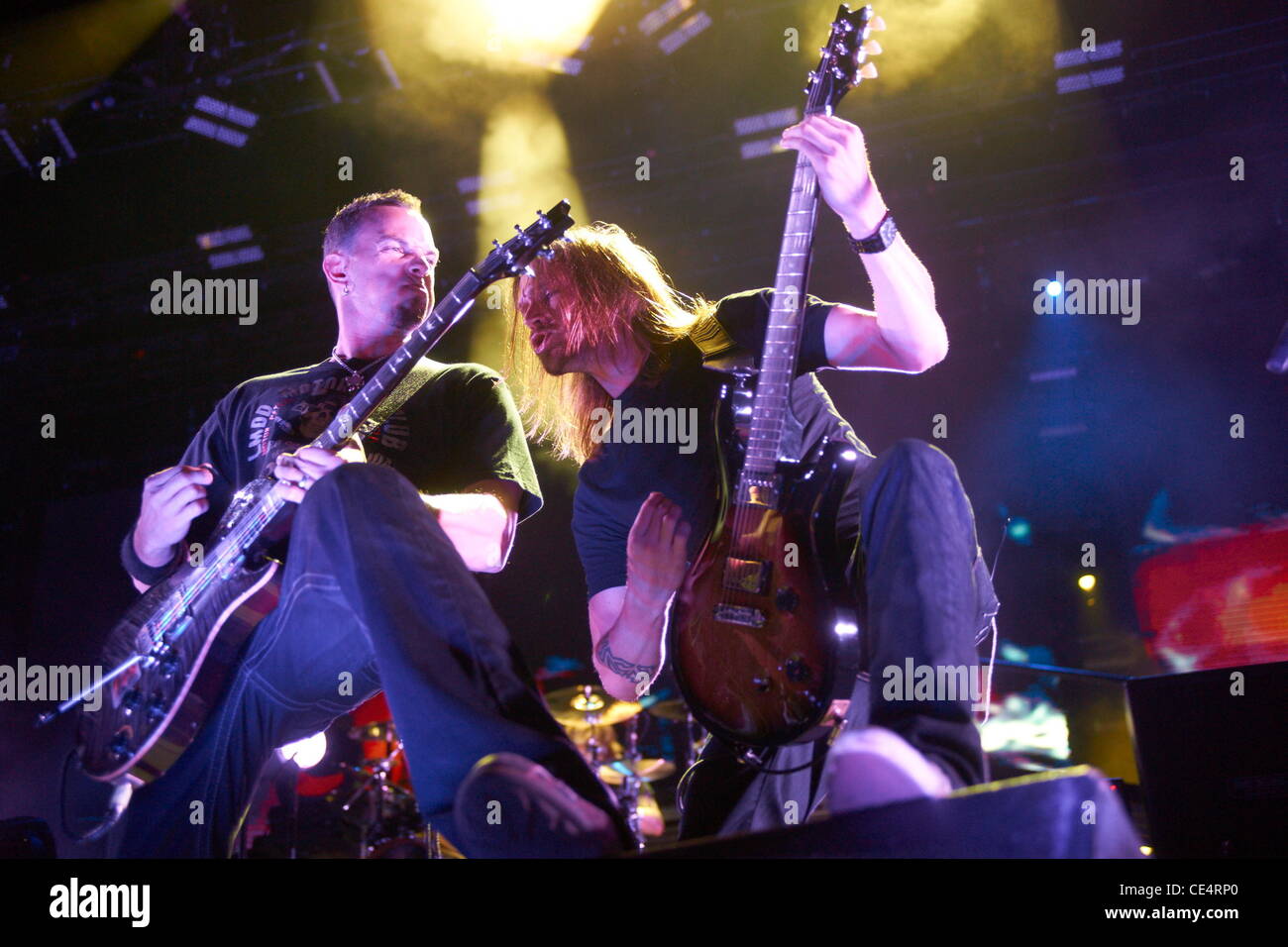 Creed, die live im Konzert in der ersten Midwest Bank Amphitheater Tinley Park, Illinois - 15.8.10 Stockfoto