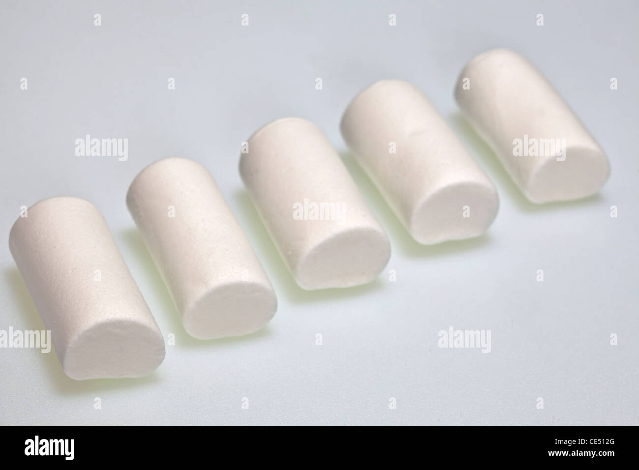 Weiße Bio Marshmallows mit Vanille-Geschmack Stockfoto