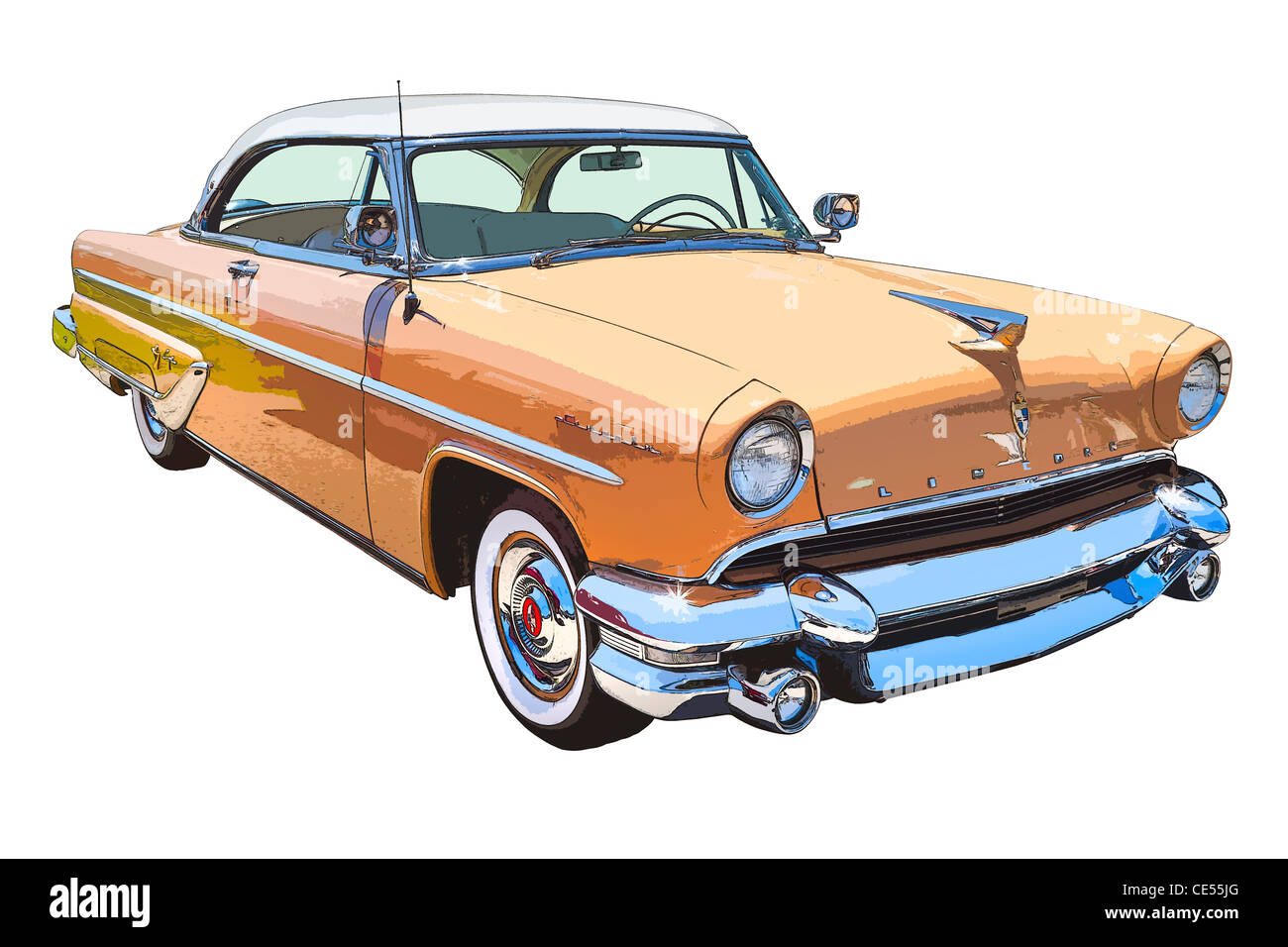 1955-Lincoln Capri-Abbildung. Stockfoto