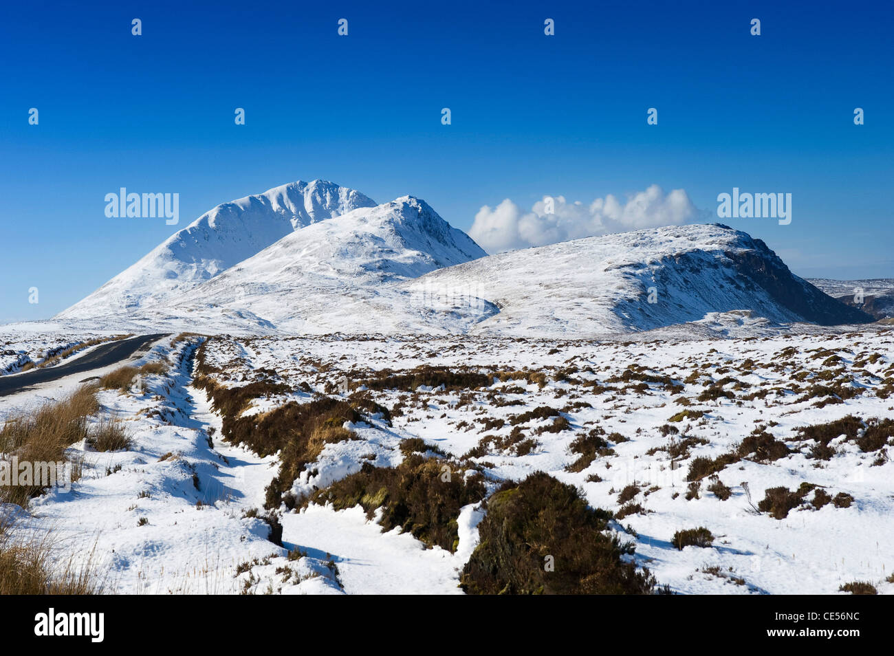 Errigal & Mackoght Berge, Donegal, Irland Stockfoto