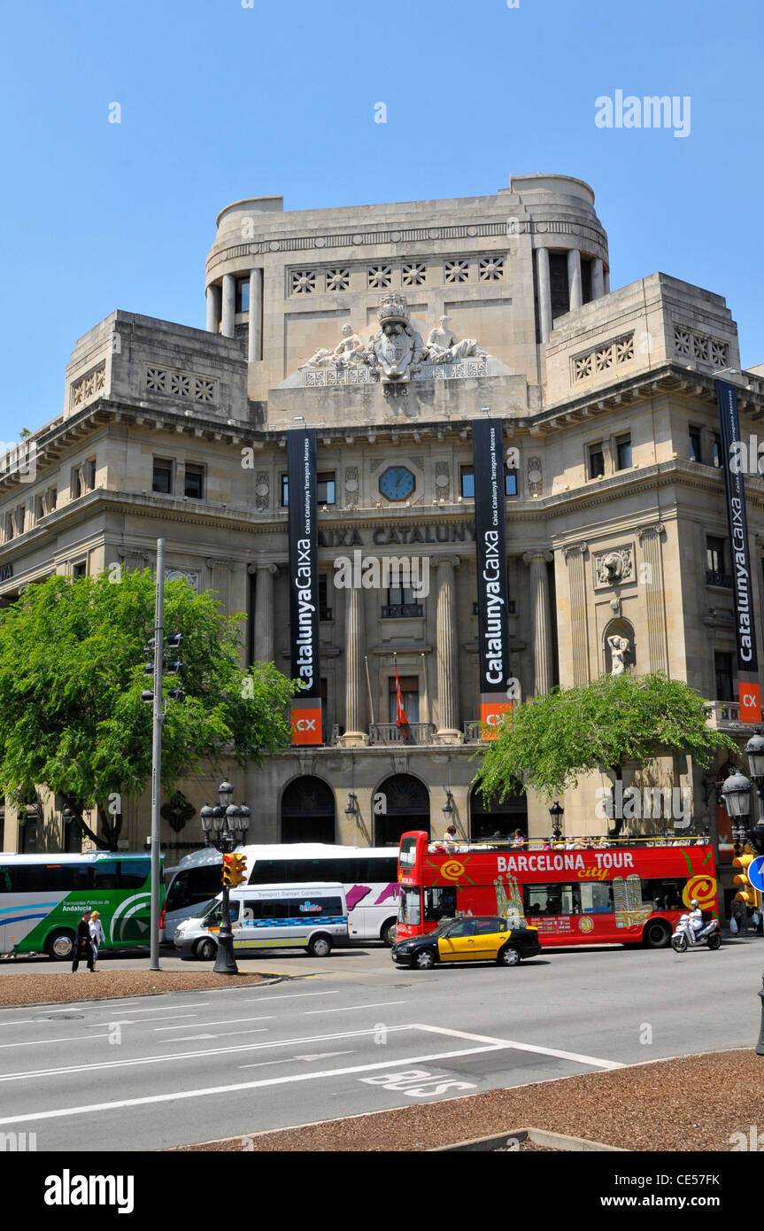 Öffentliche Verkehrsmittel Bus Touren Barcelona Spanien Europa Katalonien Stockfoto