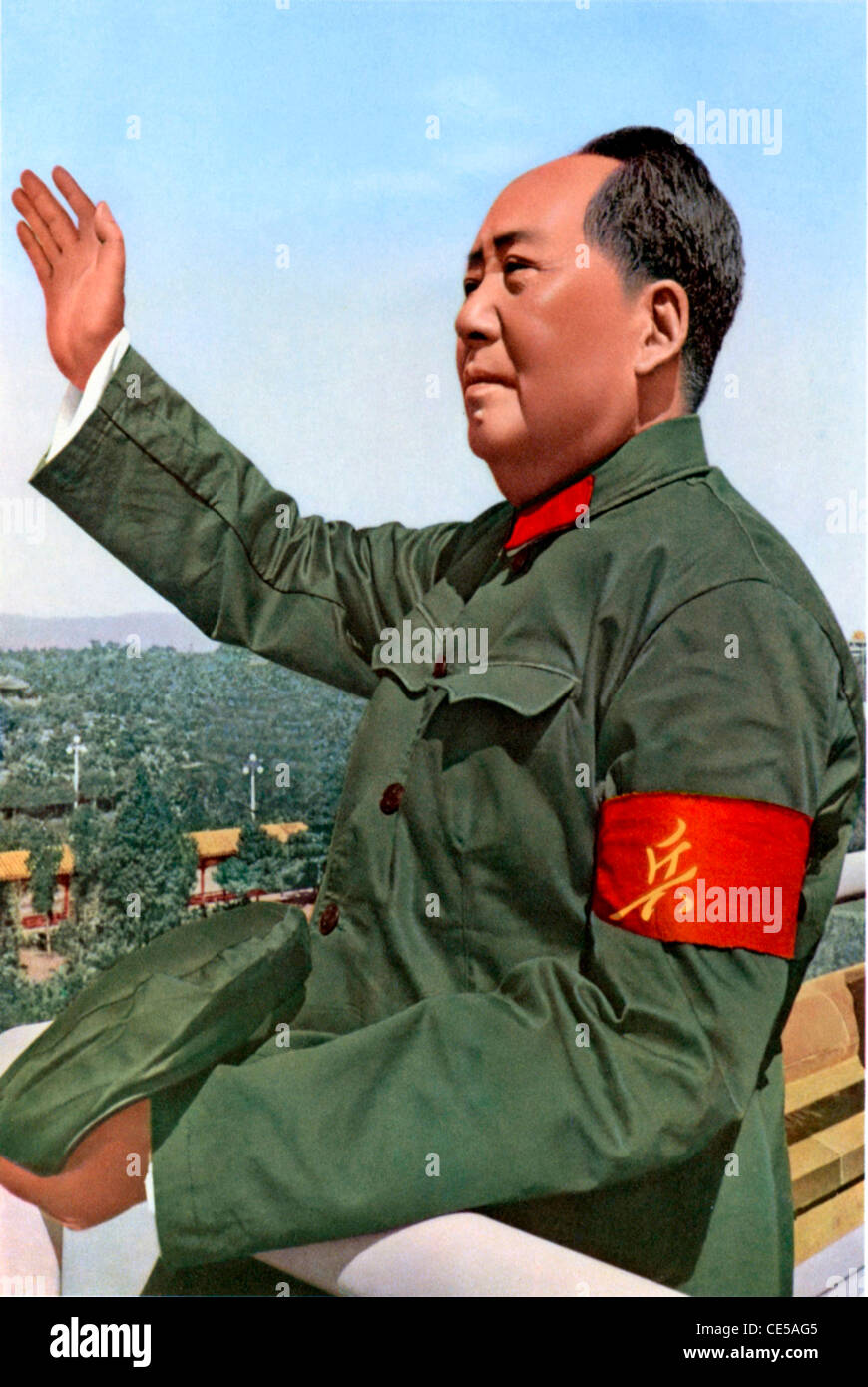 Mao Zedong - * 26.12.1893 - 09.09.1976: chinesische Propagandaplakat des Vorsitzenden der kommunistischen Partei Chinas von 1966. Stockfoto