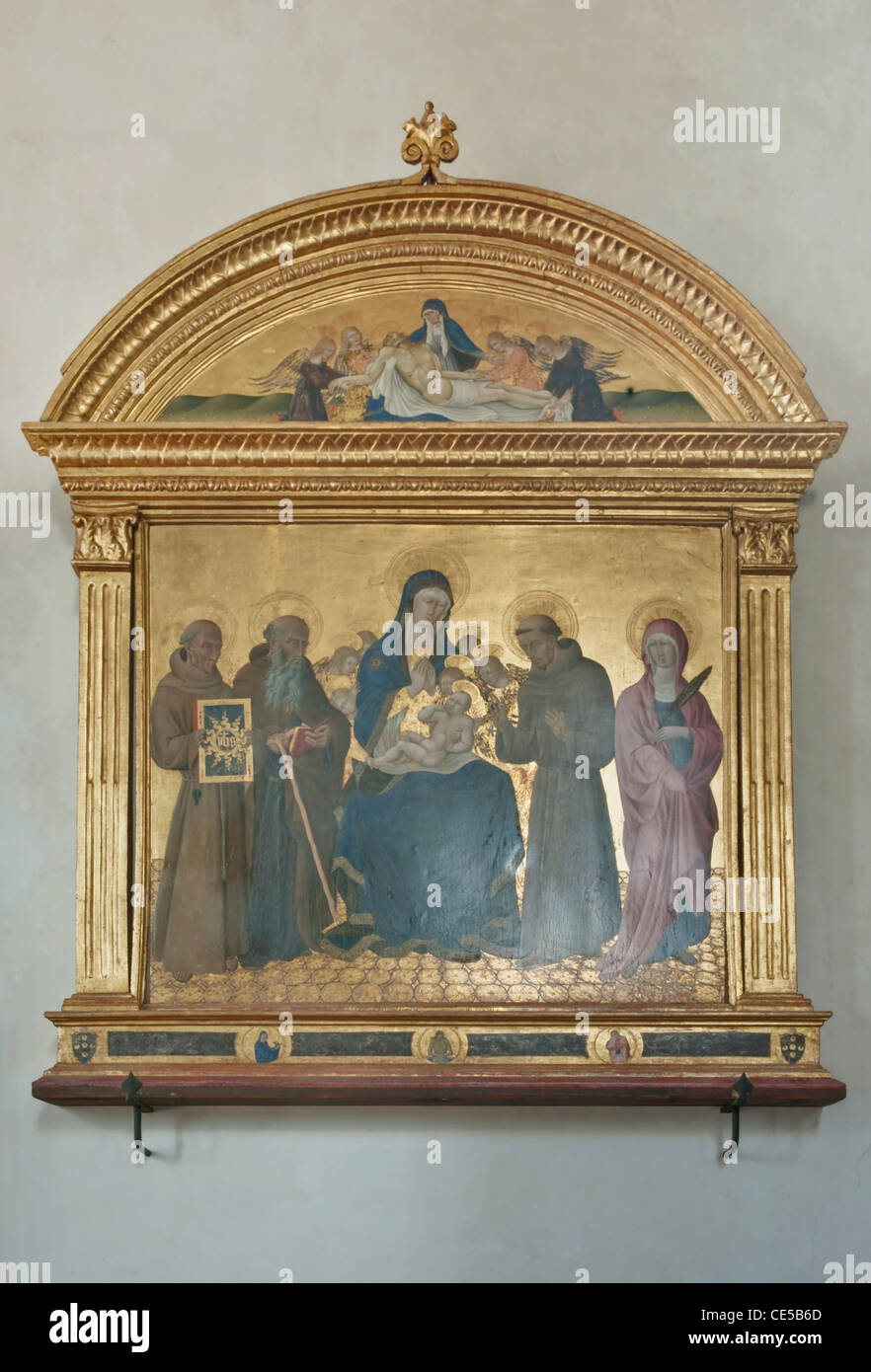 Europa, Italien, Toskana, Pienza Duomo Gemälde der Madonna Stockfoto