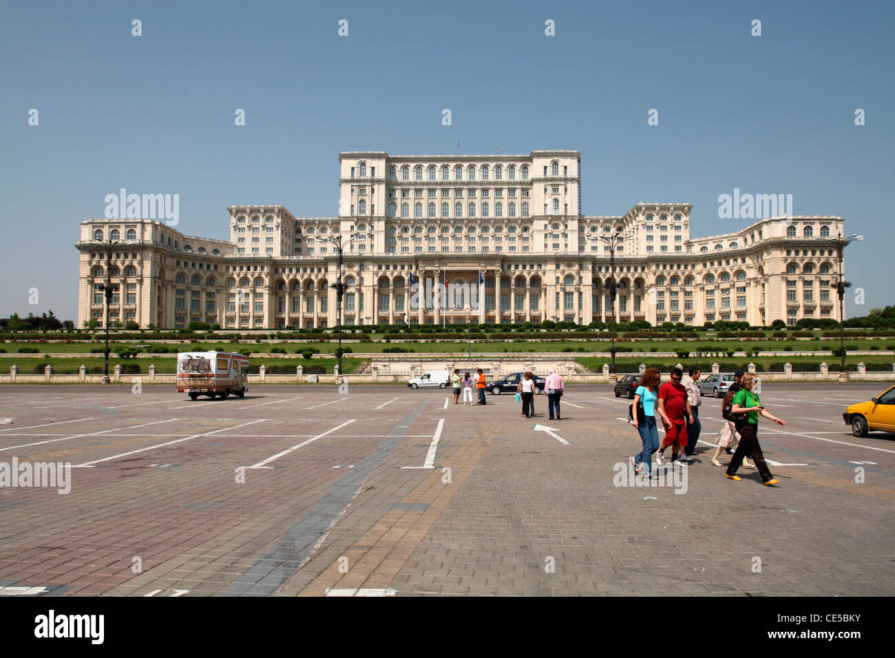 Europa, Rumänien, Bukarest, Palast des Parlaments auch bekannt als Haus des Volkes Stockfoto