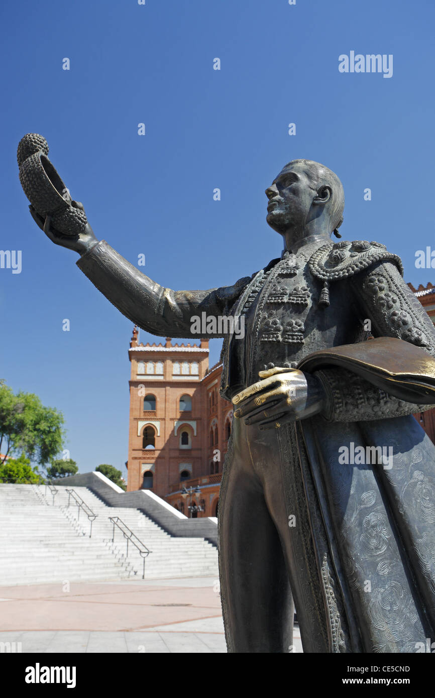Die Matador-Statue, die Plaza de Toros de Las Ventas in Madrid, Spanien Stockfoto