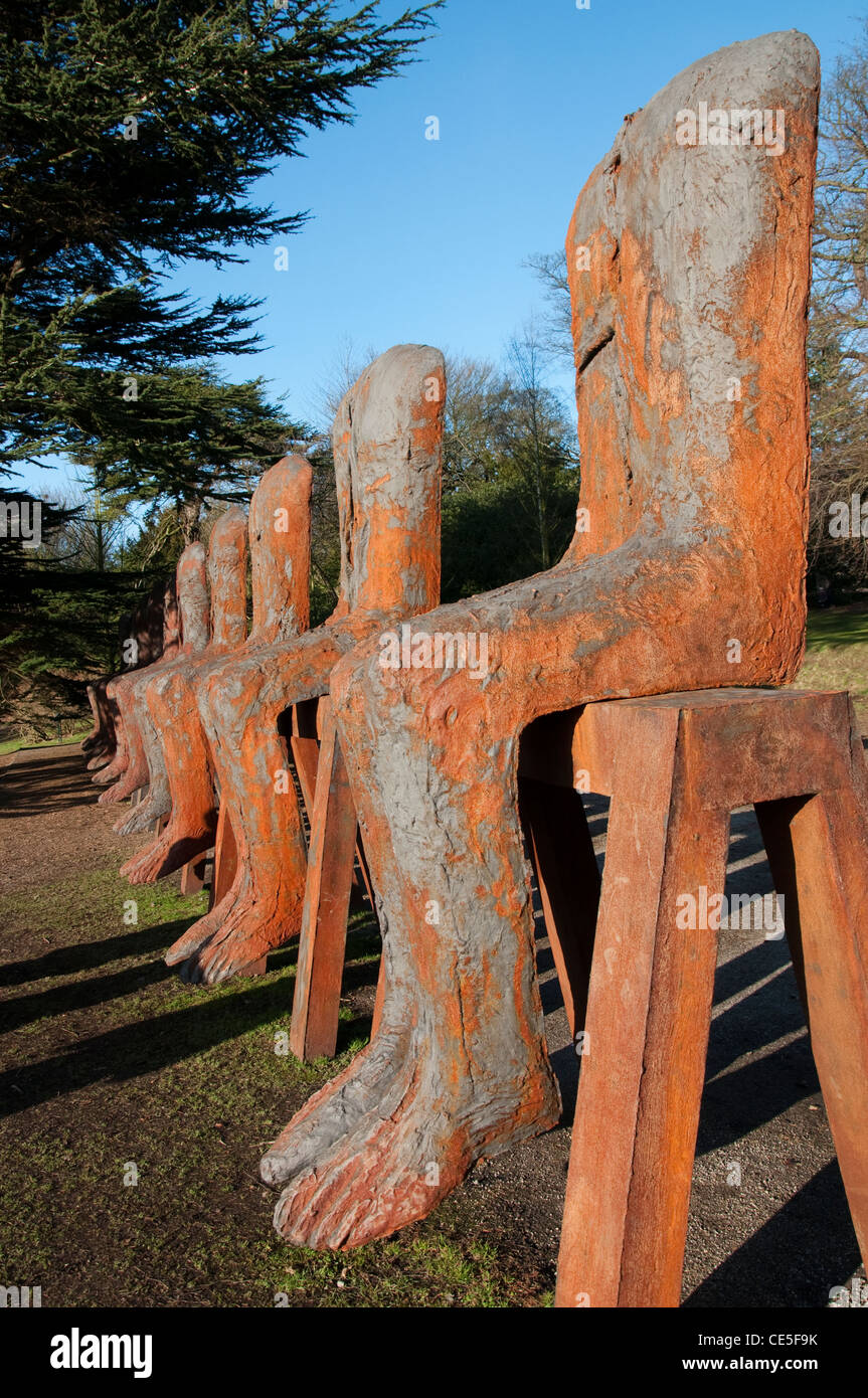 Ein Stück von Magdalena Abakanowicz in Yorkshire Sculpture Park in West Bretton, Wakefield Yorkshire England UK Stockfoto