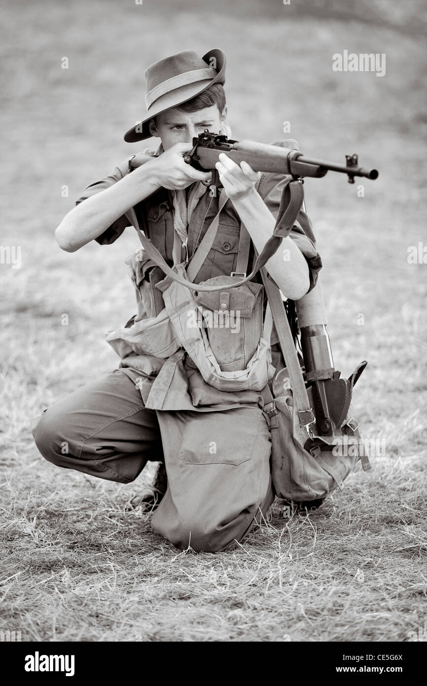 WW2-Re-enactment-britischer Soldat Stockfoto