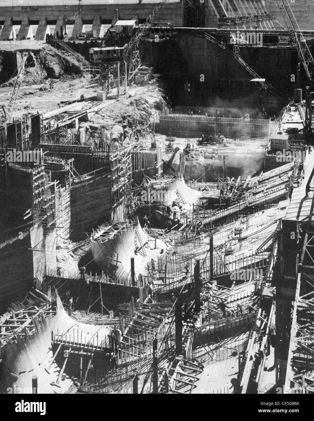 FORT LOUDON DAM im Bau als Bestandteil der Tennessee Valley Authority im Jahr 1941 Stockfoto