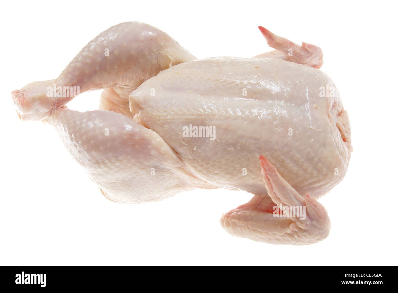 rohem Hühnerfleisch Foto auf dem weißen Hintergrund Stockfoto