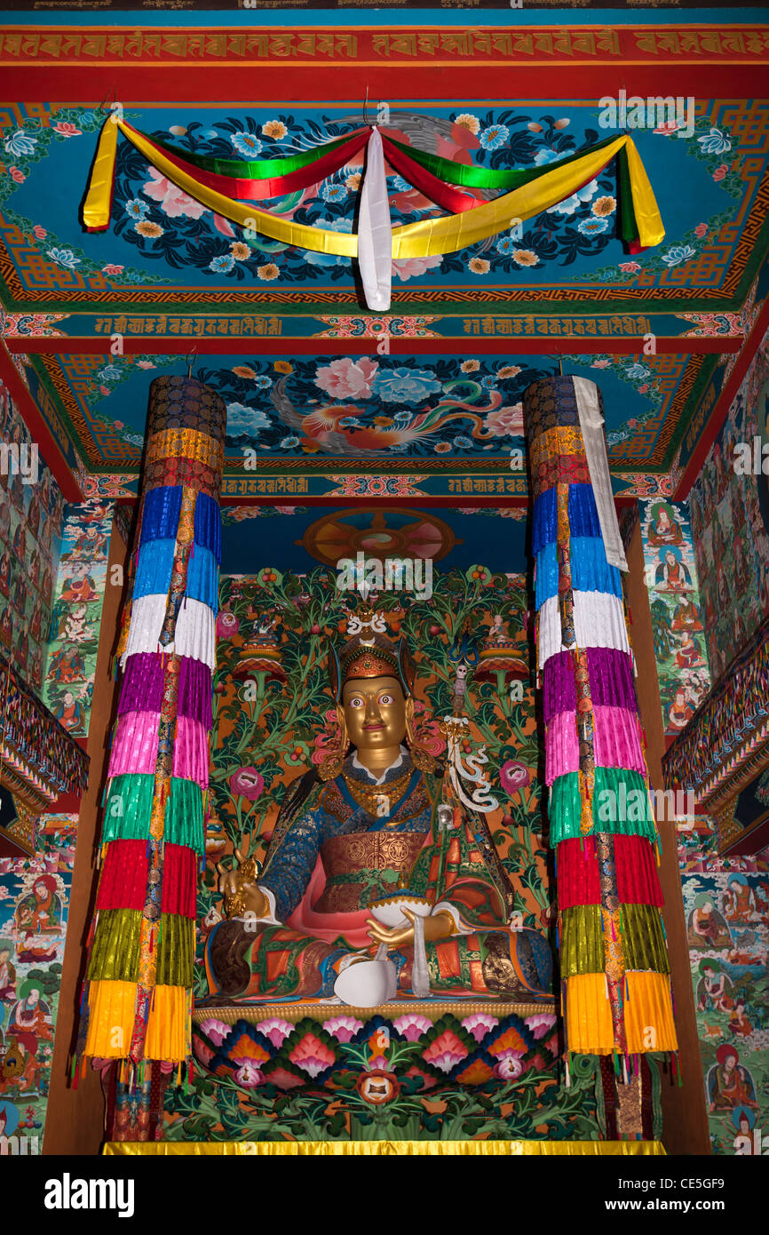 Indien, Arunachal Pradesh, Tawang, Khinmey Nyingma Kloster, Padmasambhava, Guru Rinpoche Stockfoto