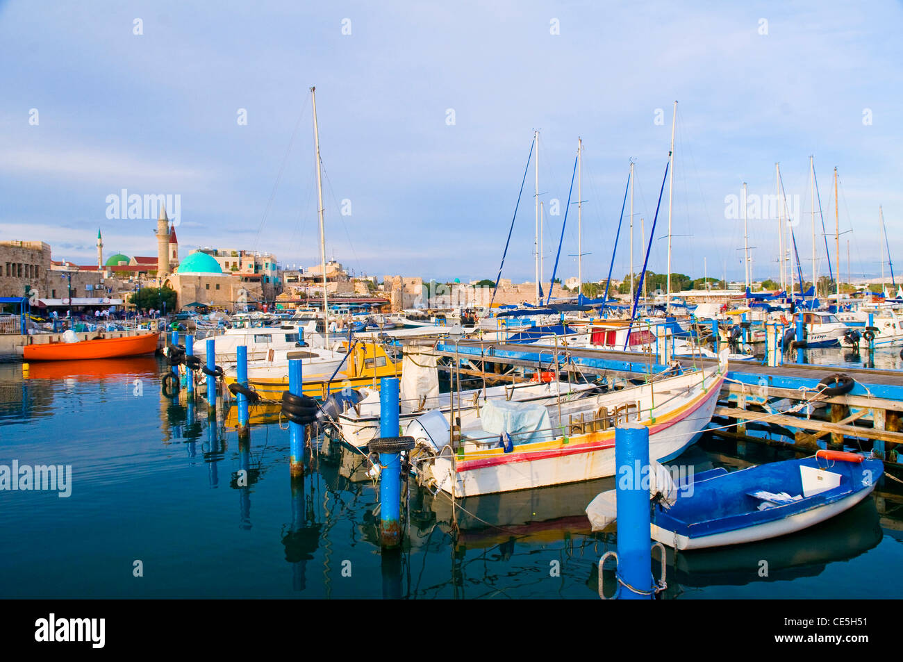 Der historische Hafen von Akko in Nord-Israel Stockfoto