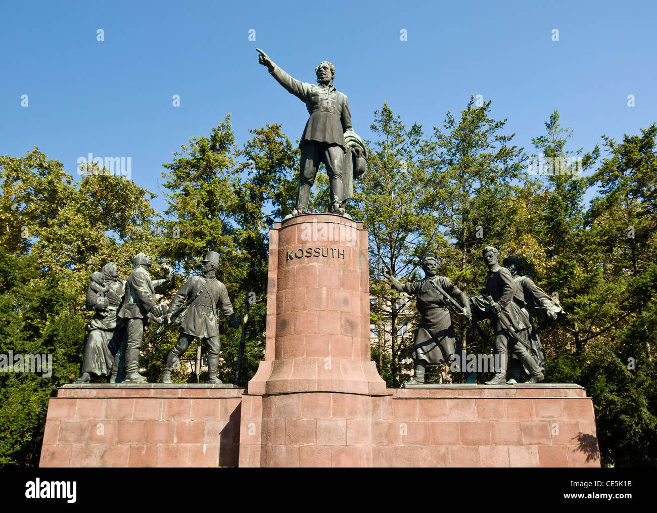 Denkmal, Lajos Kossuth, Gouverneur-Präsident von Ungarn (19. Jh.), Budapest, Ungarn. Stockfoto
