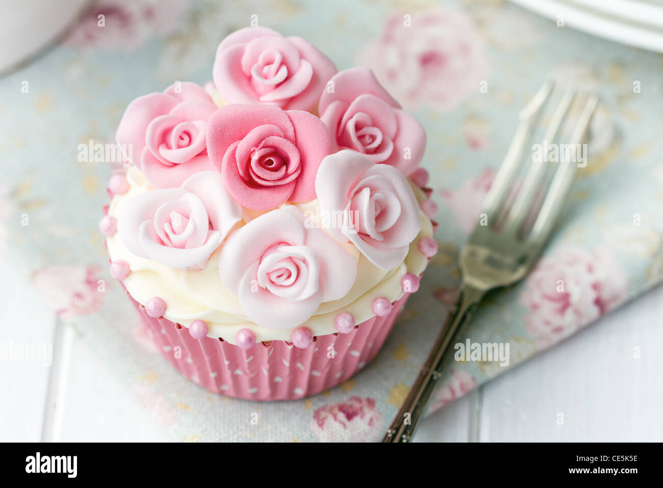 Rose cupcake Stockfoto