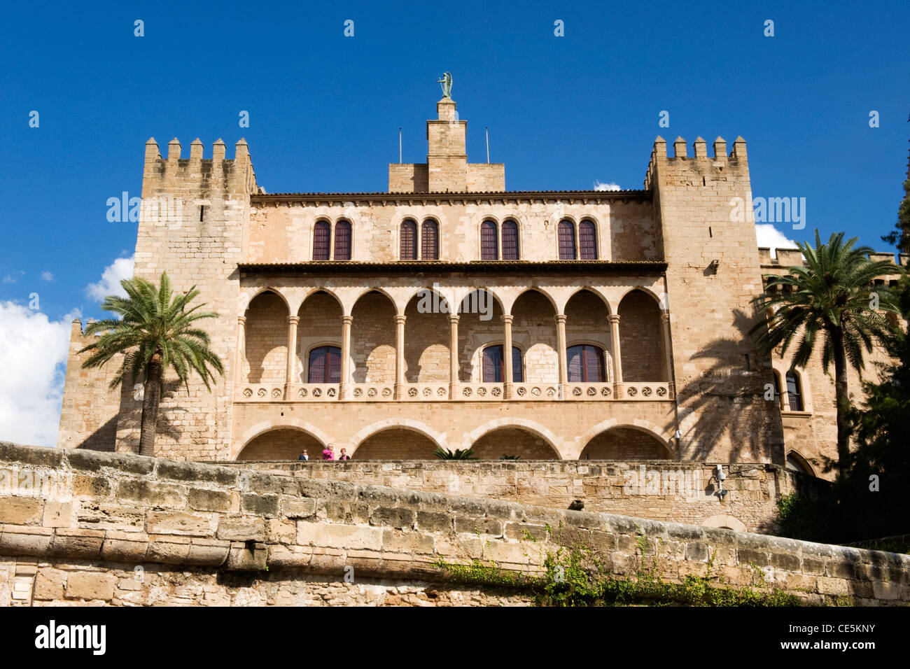 Spanien Spanien Balearen Balearen Mallorca Mallorca Palma Palacio de l'Almudaina maurischen Königspalast Stockfoto