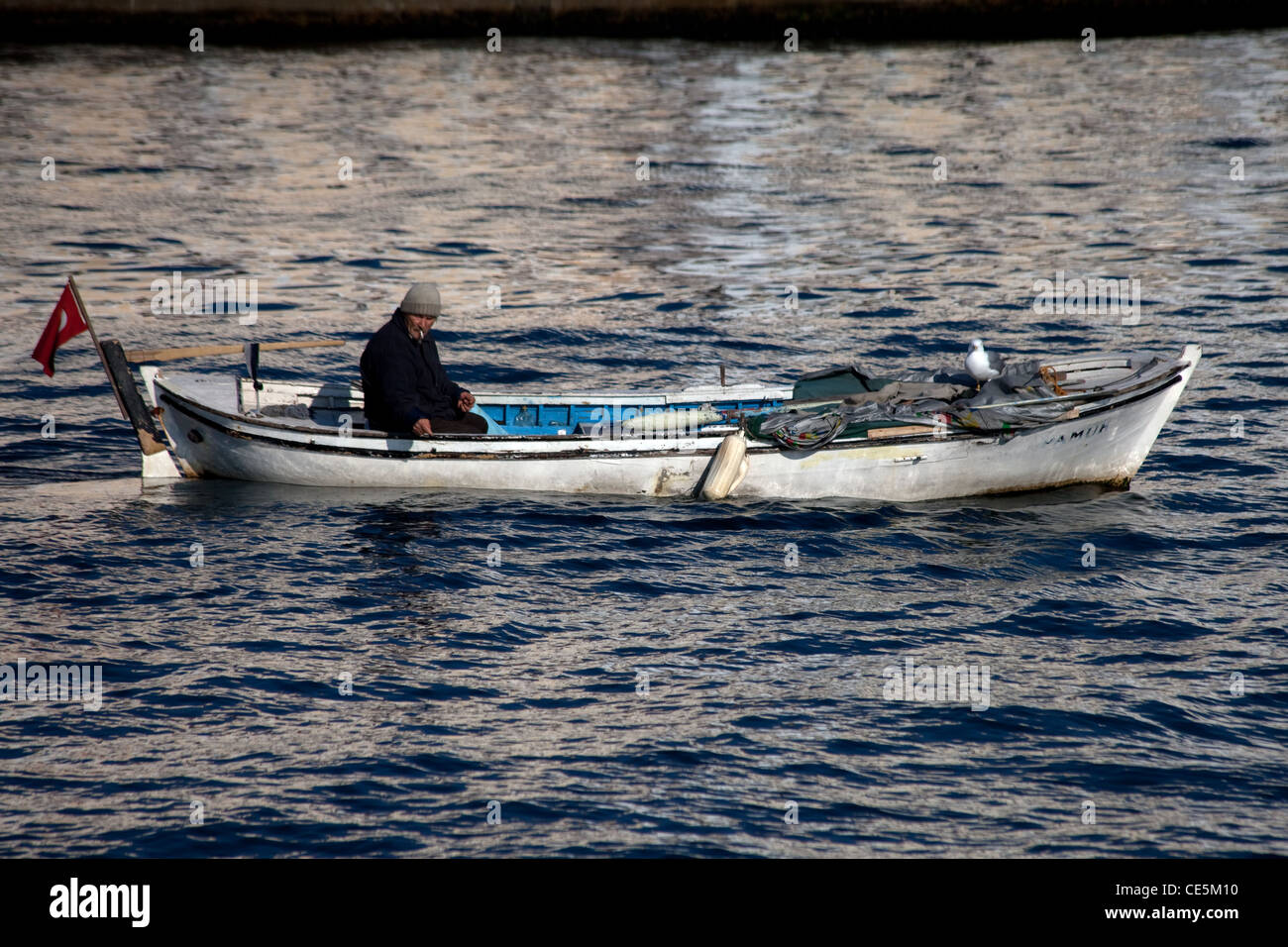 FISCHER-BOSPORUS-ISTANBUL-TÜRKEI Stockfoto