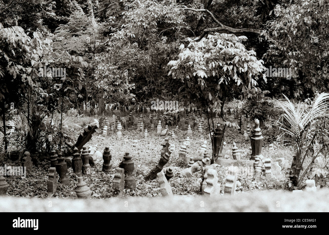 Reisen Fotografie - Kampong Glam Friedhof in Kampong Glam arabischen Viertel in Singapur in Südostasien im Fernen Osten. Stille Gelassenheit Stockfoto