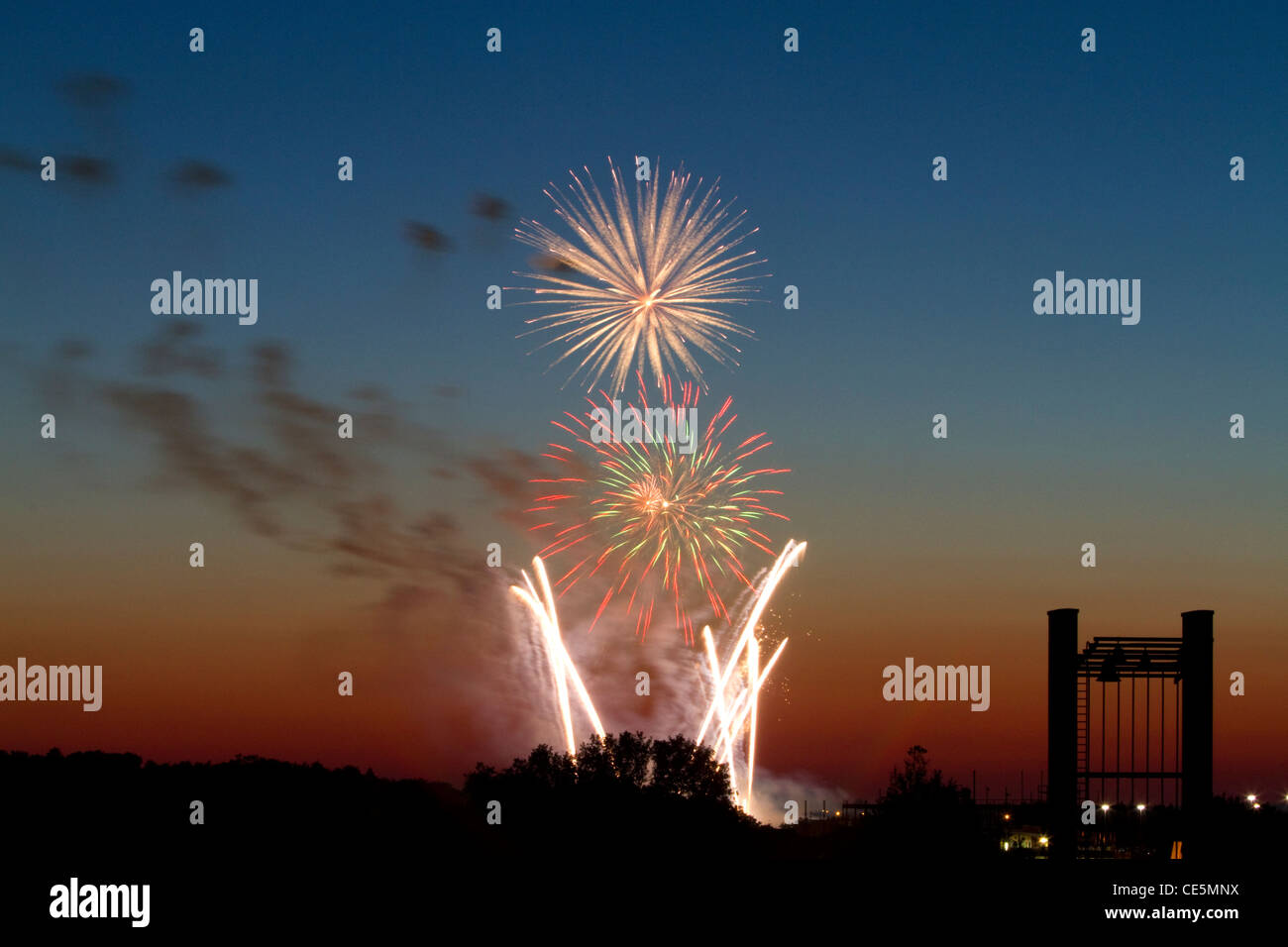 Fourth Of July Feuerwerk in Boise, Idaho, USA. Stockfoto