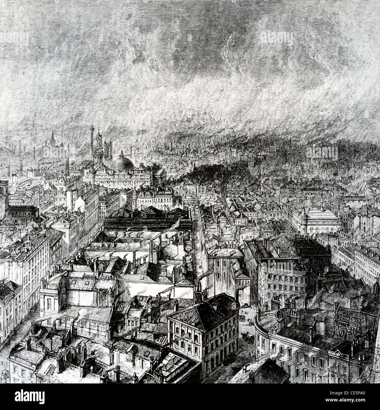 MANCHESTER betrachtet im Jahre 1876 von das neue Rathaus