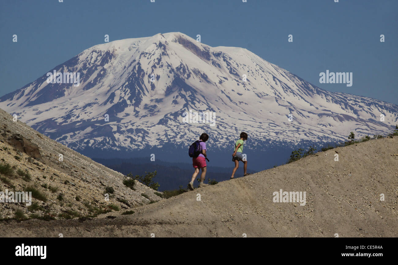 Mount Adams Wanderer in der Nähe von Mt Saint helens Stockfoto