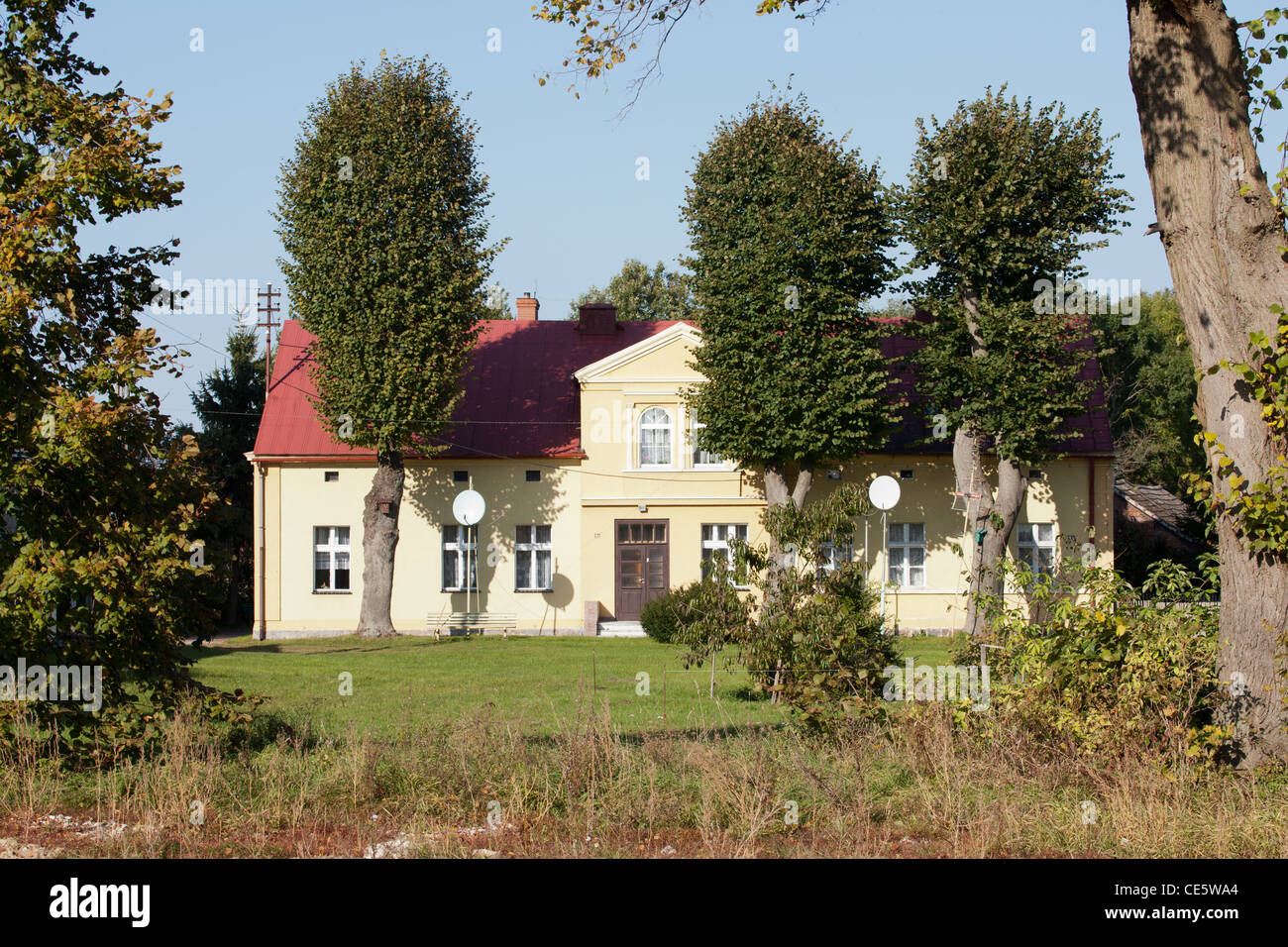 Ferienhaus auf dem polnischen Land. Dorf "Sliwin" in Rewal Gemeinde, Ostseeküste Stockfoto