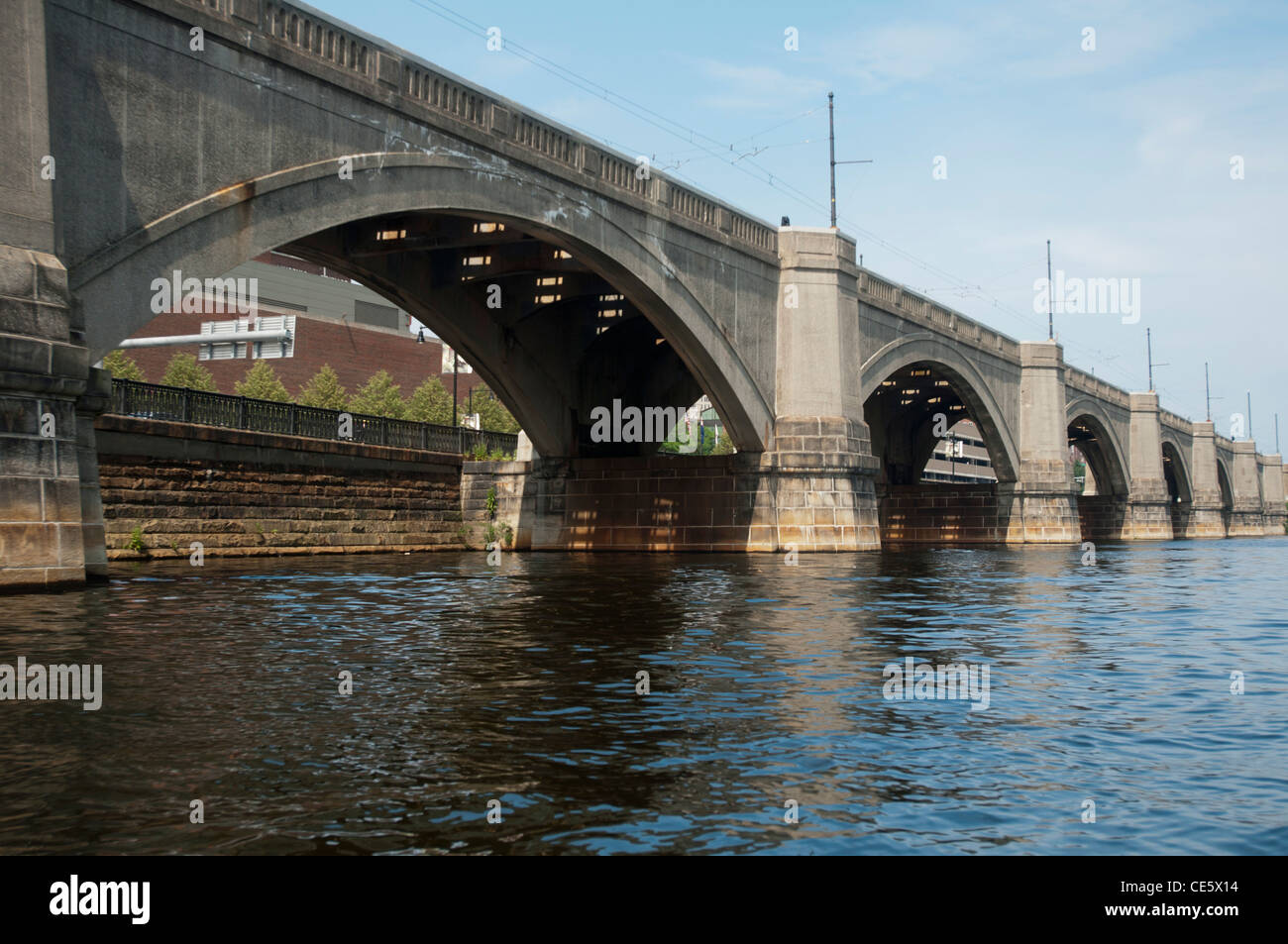 Longfellow Bridge oder Koteletts Brücke mit Charles River, Boston, Cambridge, Massachusetts, United States, USA Stockfoto