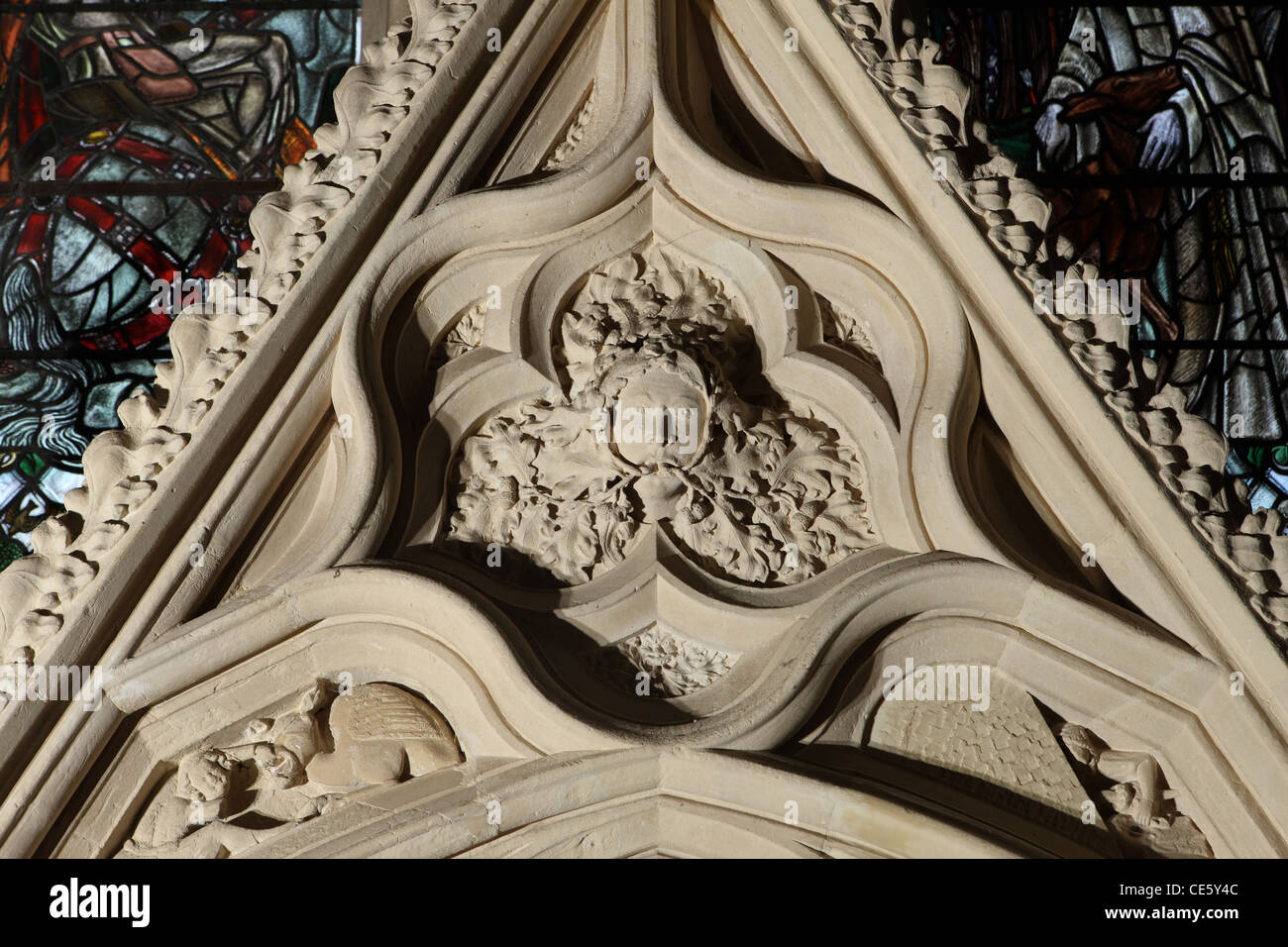 Grüner Mann, St.-Thomas-Kirche der Märtyrer, Winchelsea, Sussex Stockfoto