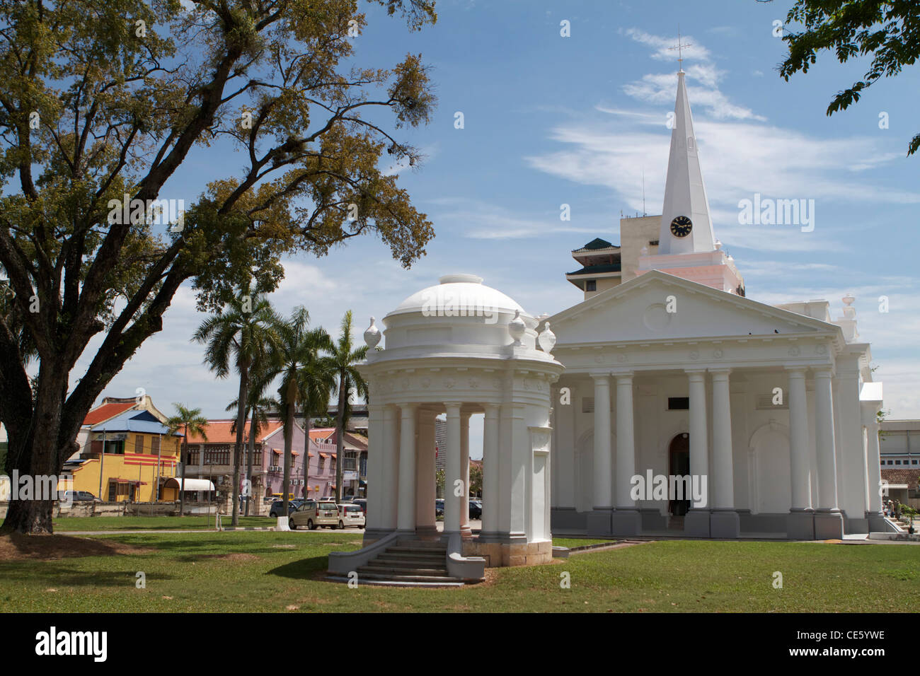 Sankt-Georgs-Kirche und Francis light Memorial in penang Stockfoto