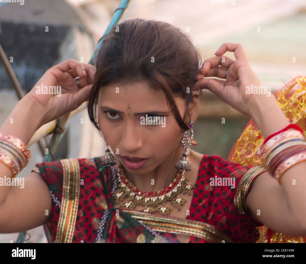 eine junge Frau regionaler indischer Schauspieler Stockfoto