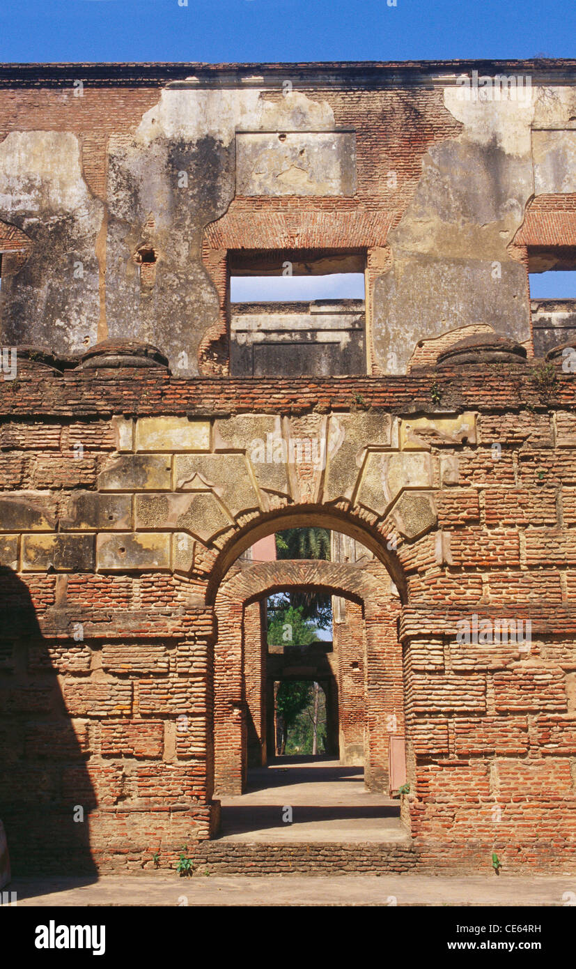 Mauerwerk der Ruinen von Bankett Hall Wohnsitz; Lucknow; Uttar Pradesh; Indien Stockfoto