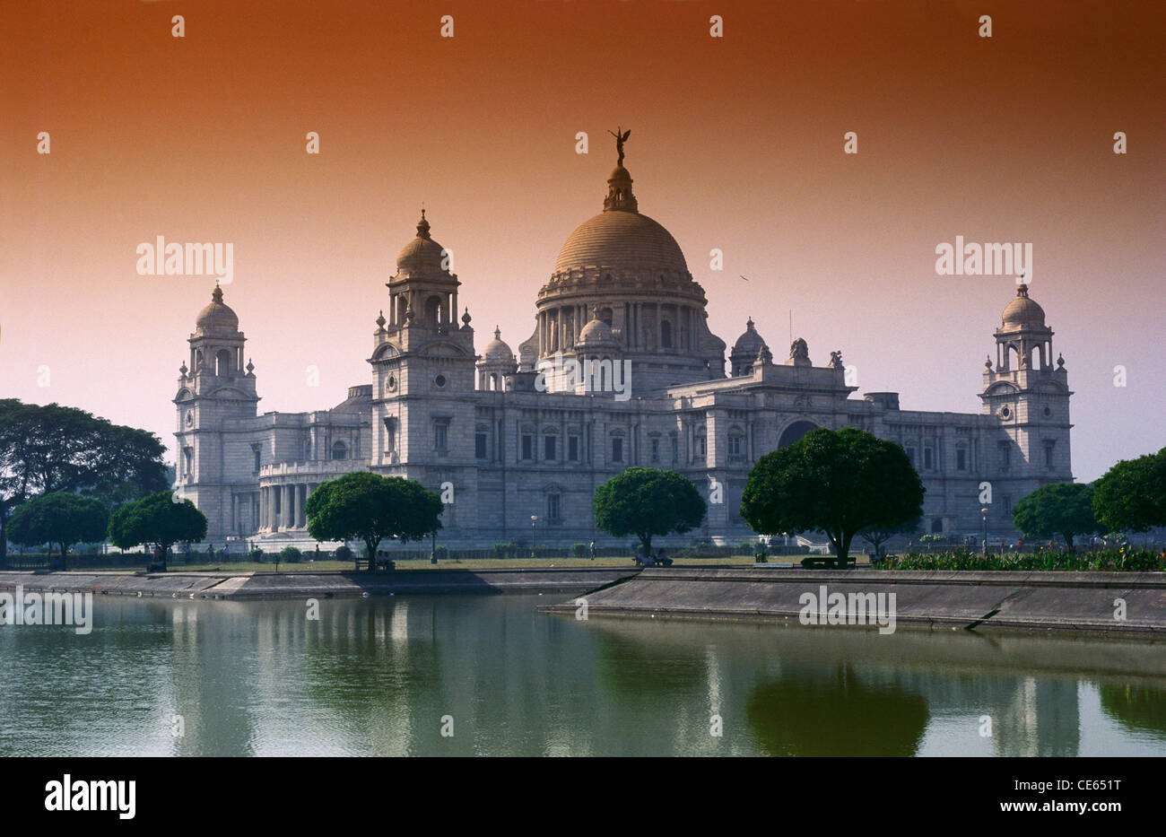 Victoria Memorial großes weißes Marmorgebäude Museum; Kalkutta; Kolkata; Westbengalen; Indien; Asien Stockfoto