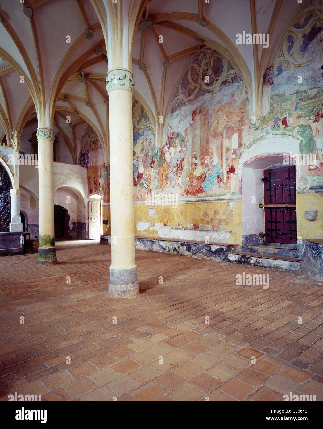 Fresken im Inneren der Kirche von St. Primus und St Feliian, Füß, in der Nähe von Kamnik, Gorenjska, Slowenien. Stockfoto