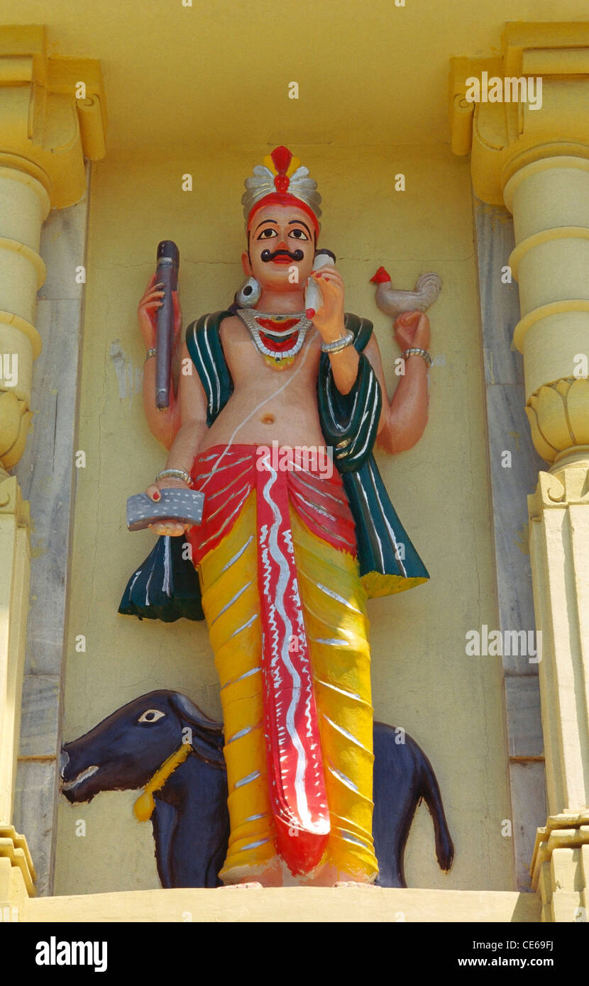 Gott des Todes Yamdev in Somnath Tempel; Bilimora; Gujarat; Indien Stockfoto