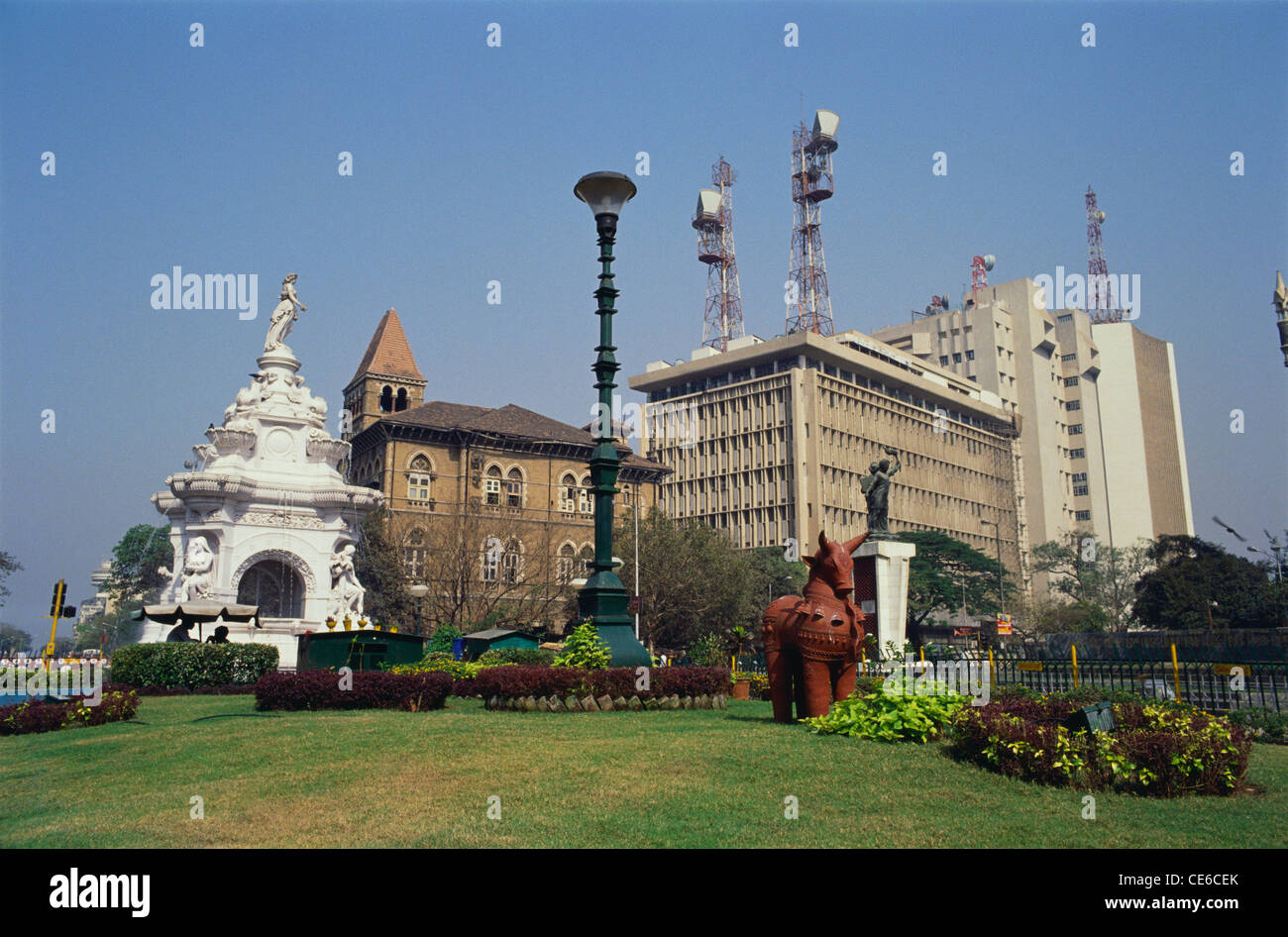 Flora Fountain jetzt Hutatma Chowk CTO und VSNL; Bombay Mumbai; Maharashtra; Indien Stockfoto