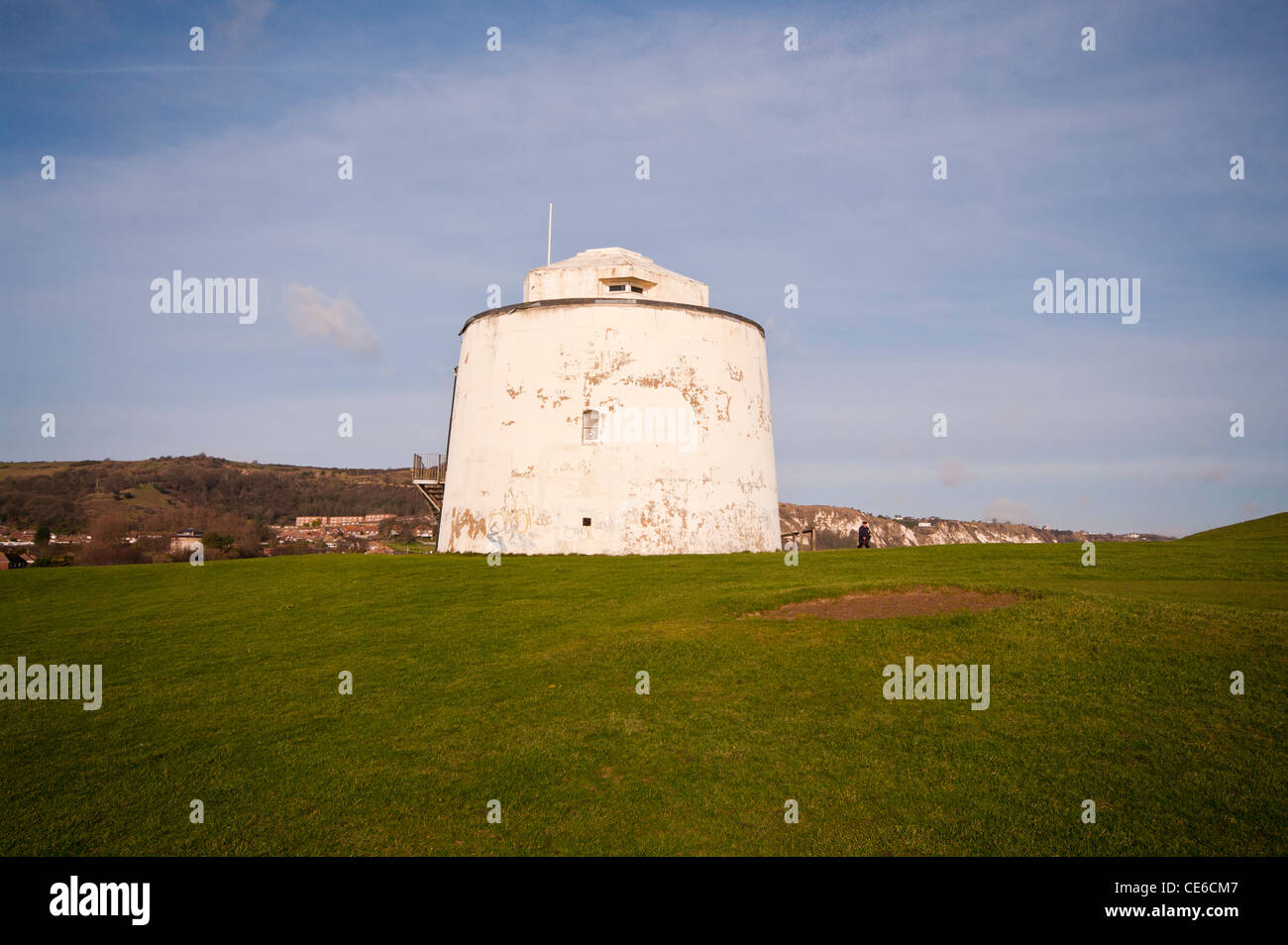 Martello Turm Nummer drei 3 In The Warren Land Park auf den Osten Klippen in Folkestone Kent UK towers Stockfoto