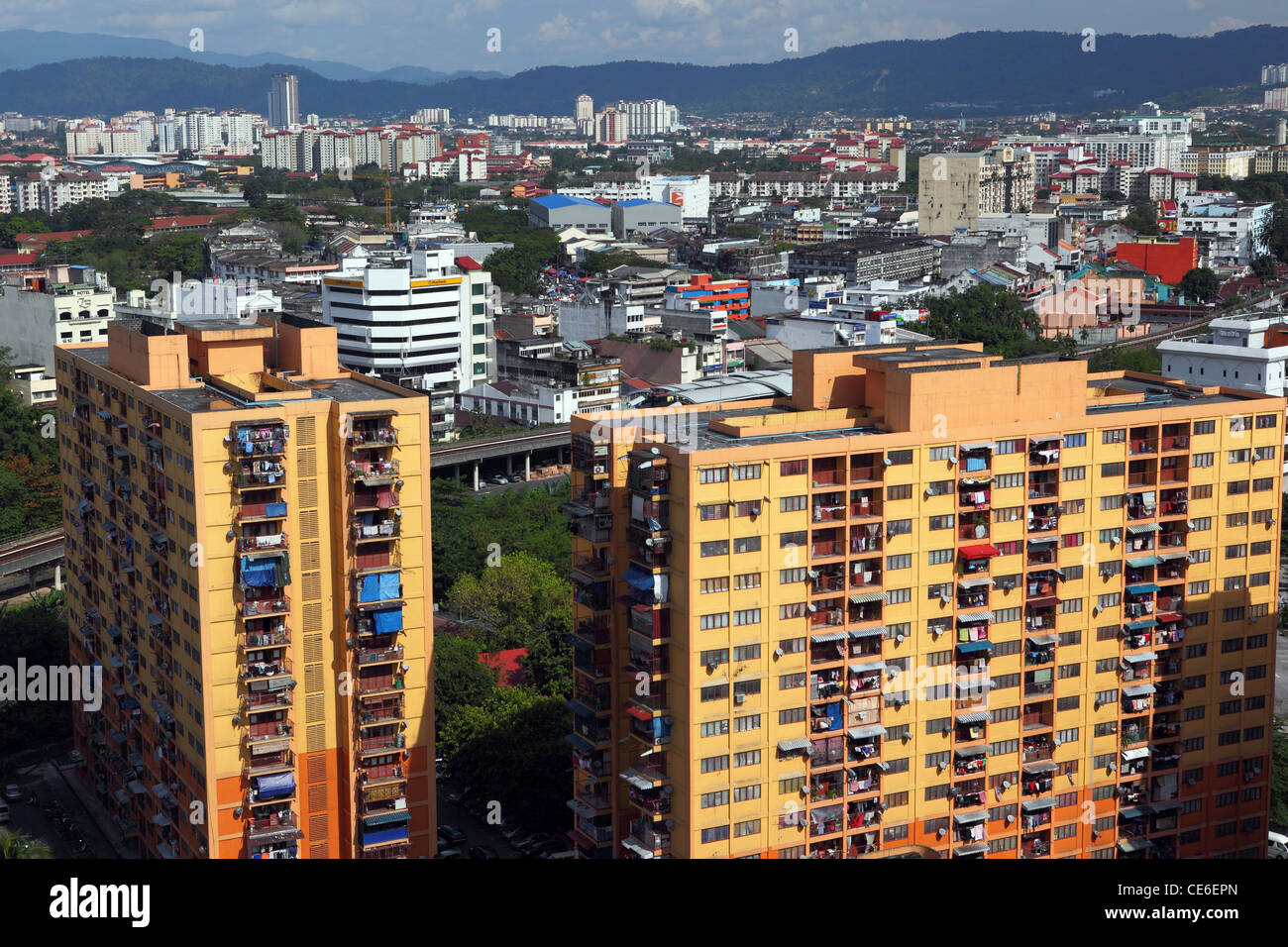 Mehrfamilienhäuser in Kuala Lumpur. Kuala Lumpur, Welaayat Persekutan, Malaysia, Süd-Ost-Asien, Asien Stockfoto