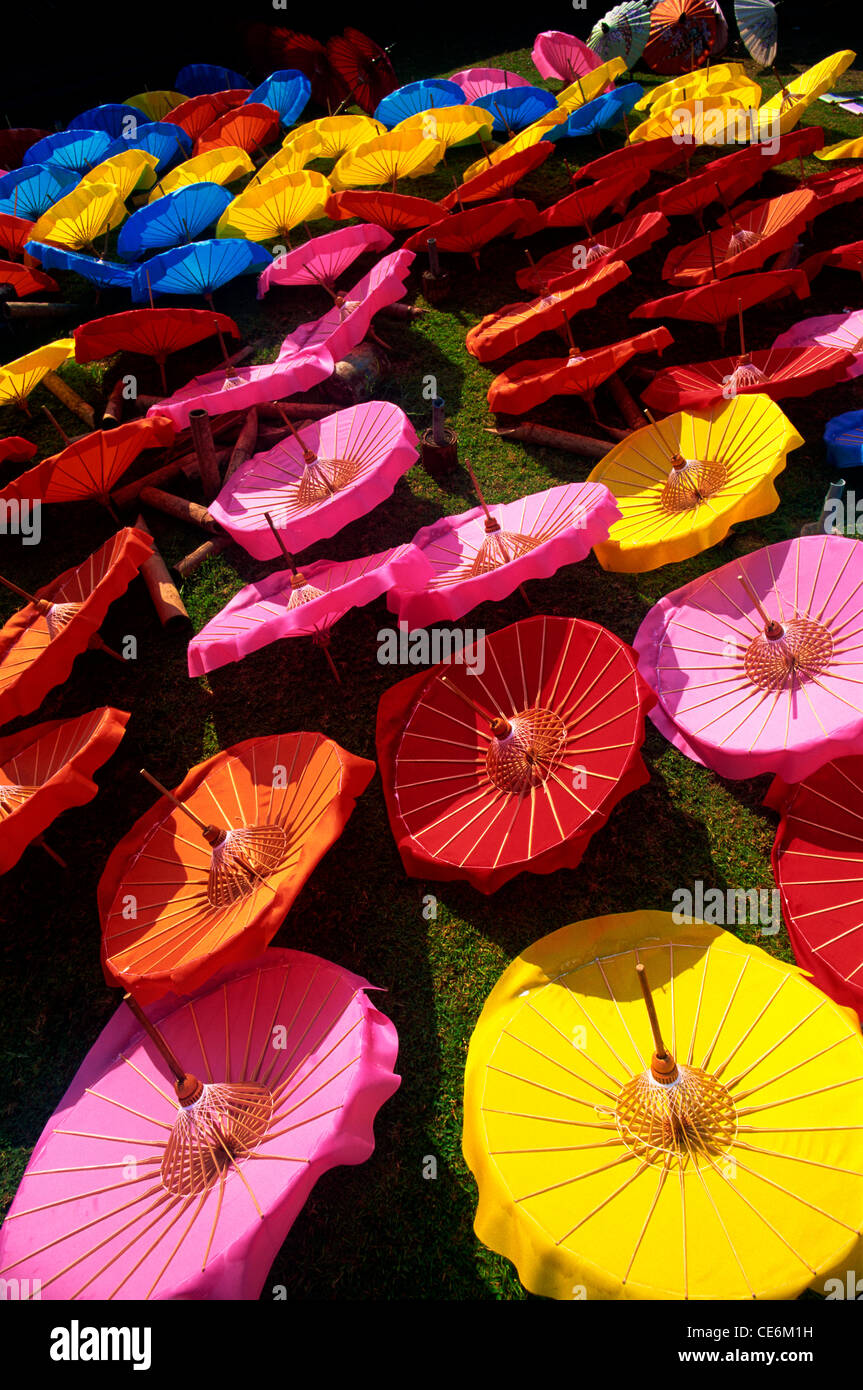 Thailand, Chiang Mai Borsang Regenschirm Dorf, Sonnenschirme Stockfoto