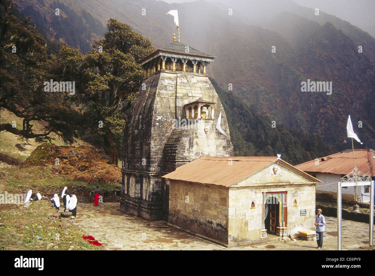Madhmaheshwar Tempel, Uttaranchal, Uttarakhand, Indien Stockfoto