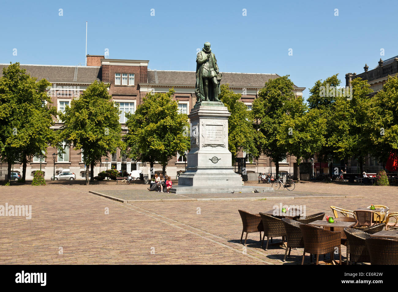 Statue von Prinz Wilhelm von Oranien in den Haag. Den Niederlanden. Stockfoto