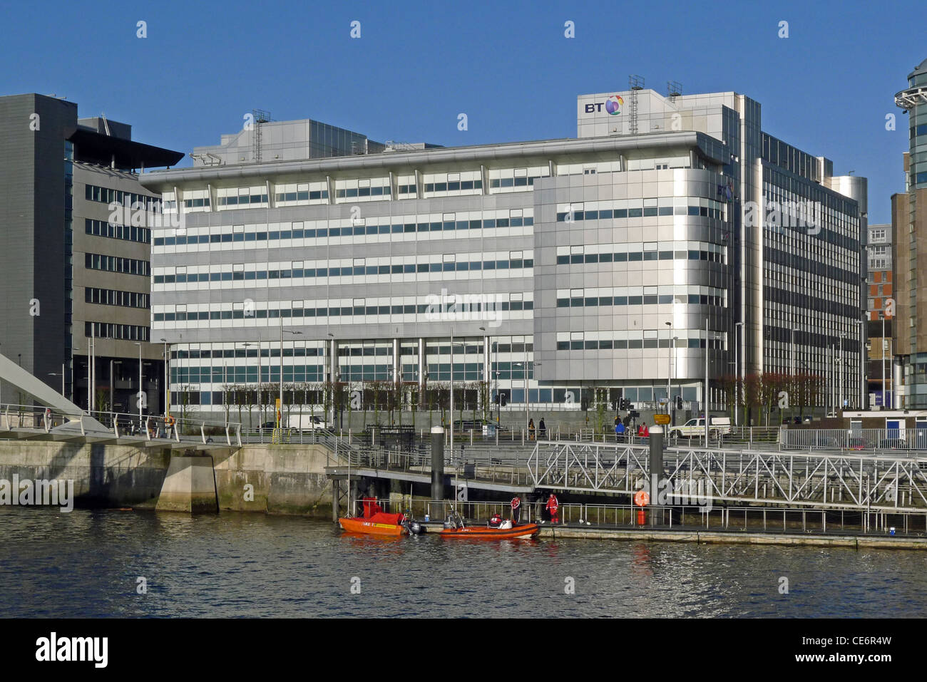 BT-Eigenschaft Alexander Bain House auf Atlantic Kai von River Clyde in Glasgow Schottland Stockfoto