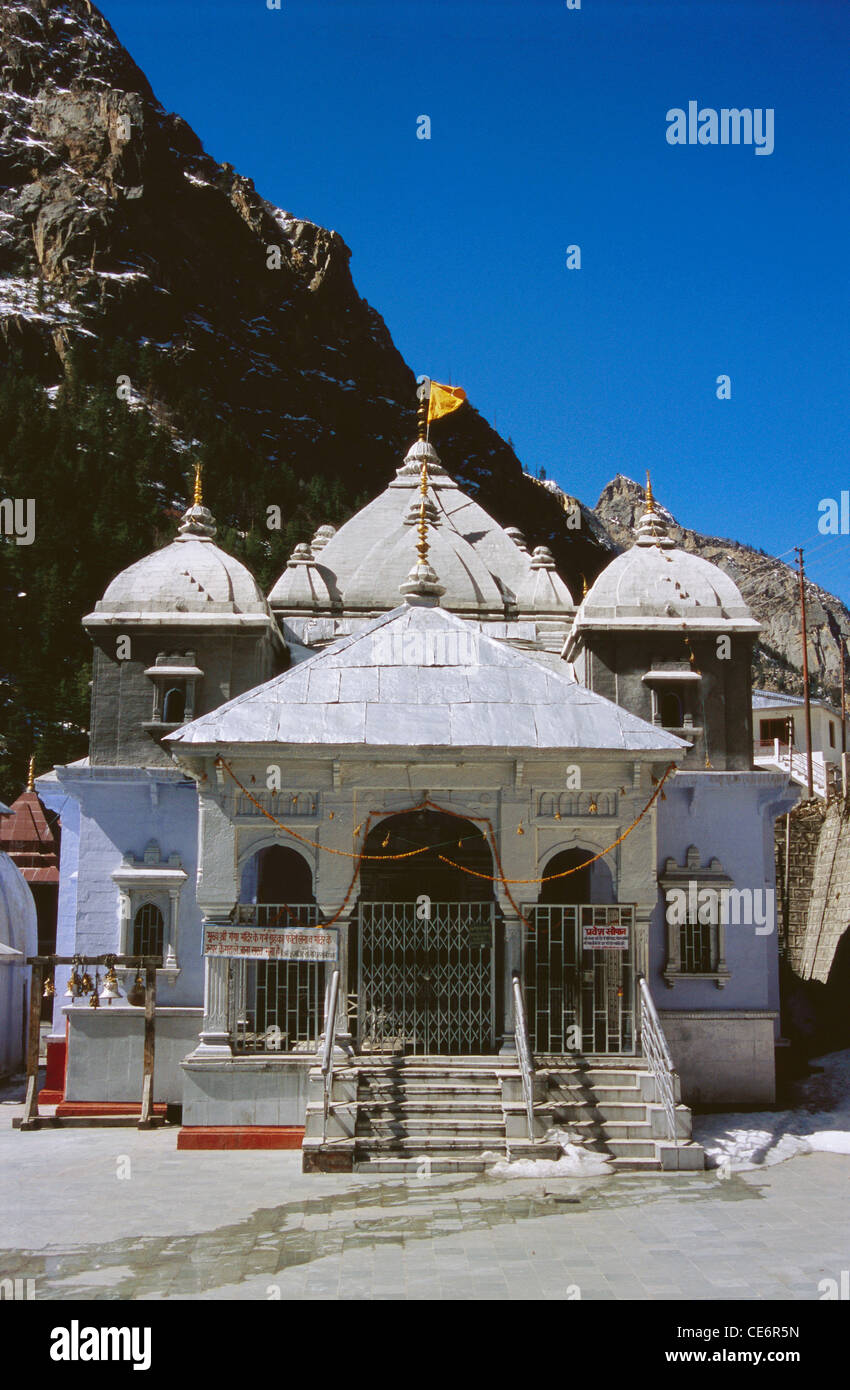 Tempel von Ganga; Gangotri Tempel; Uttarkashi Bezirk; Uttaranchal; Uttarakhand; Indien; Asien Stockfoto