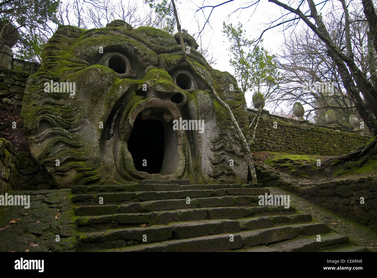 Der Oger, Parco dei Mostri monumentale Komplex, Bomarzo, Viterbo, Latium, Italien Stockfoto