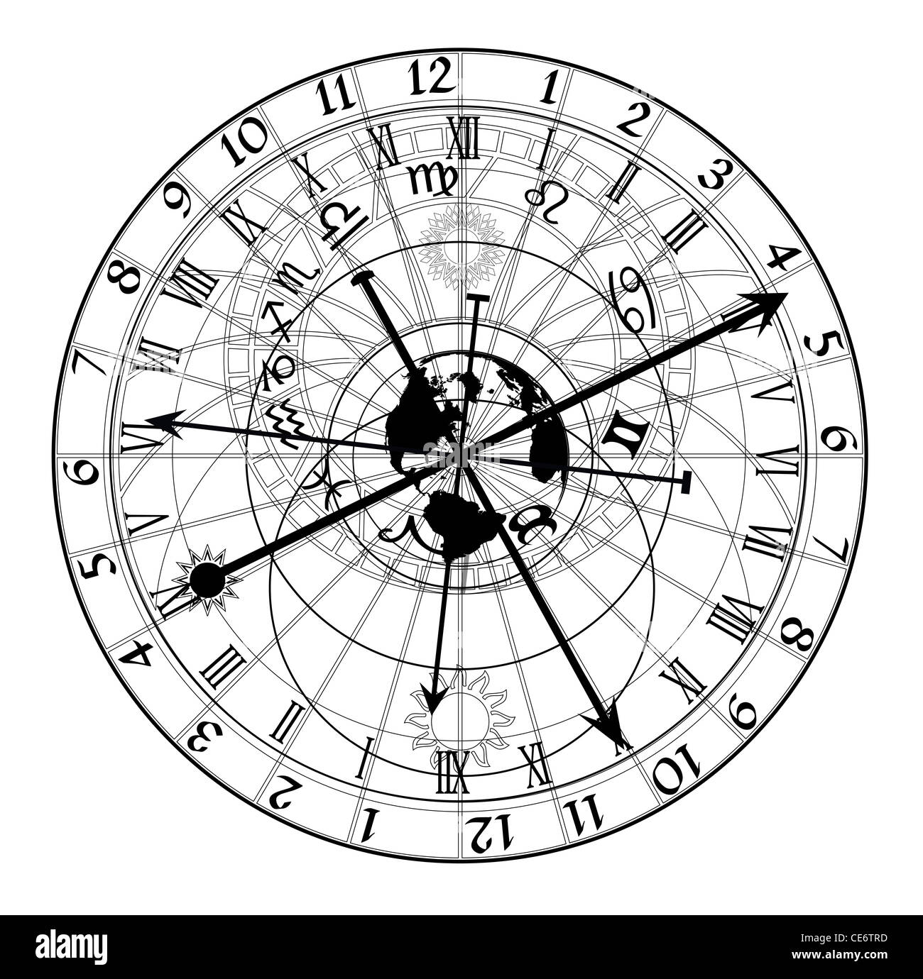 astronomische Uhr Stockfoto