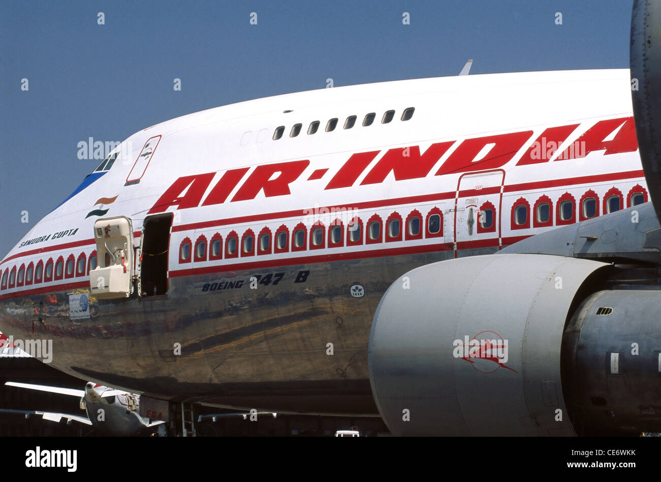 Air India Boeing 747 Air Craft auf sahar CST Rollfeld des Flughafens bombay Mumbai Maharashtra Indien geparkt Stockfoto