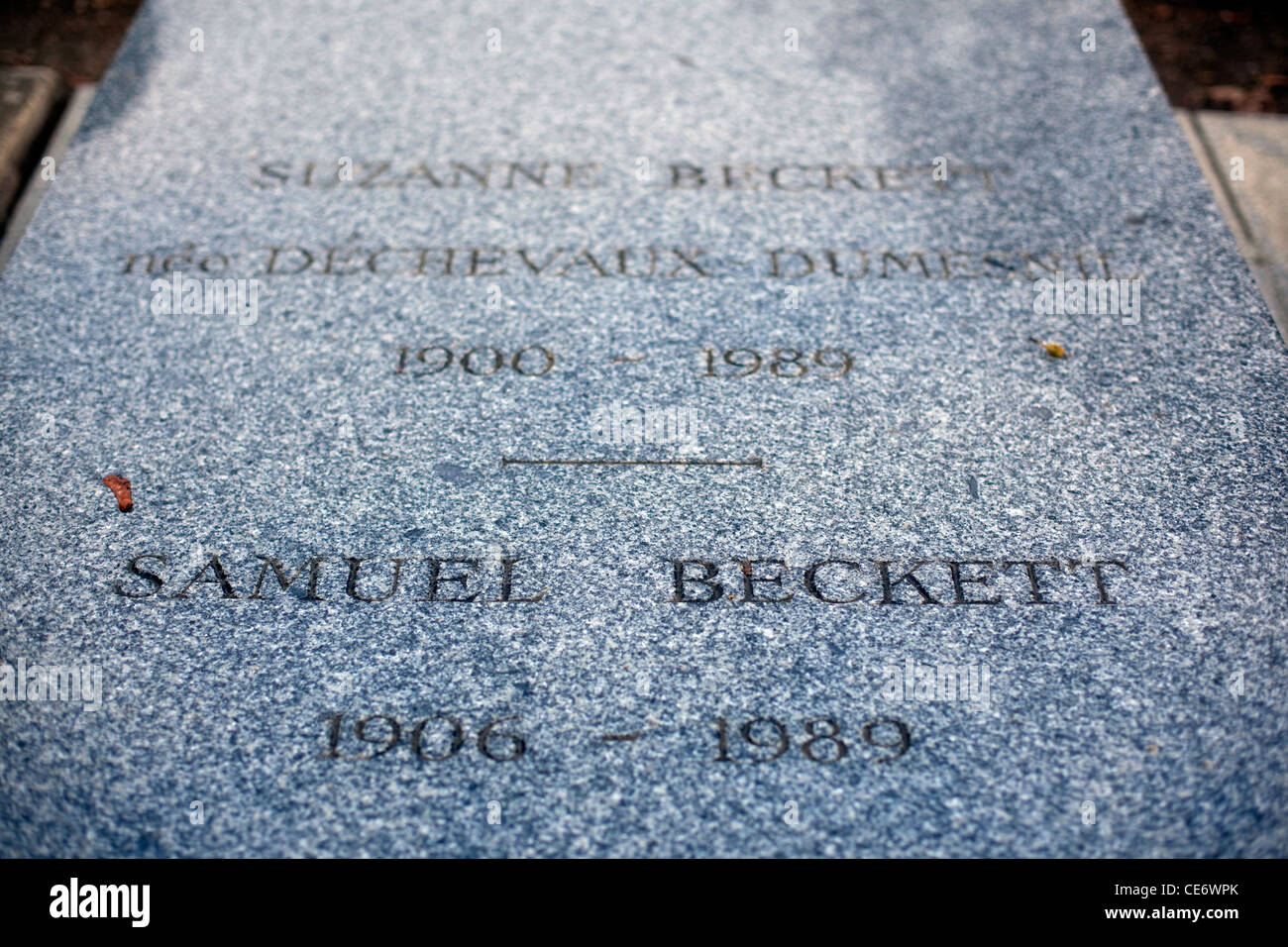 Das Grab des irischen Autor Samuel Beckett im Friedhof Montparnasse, Paris (1906-1989) Stockfoto