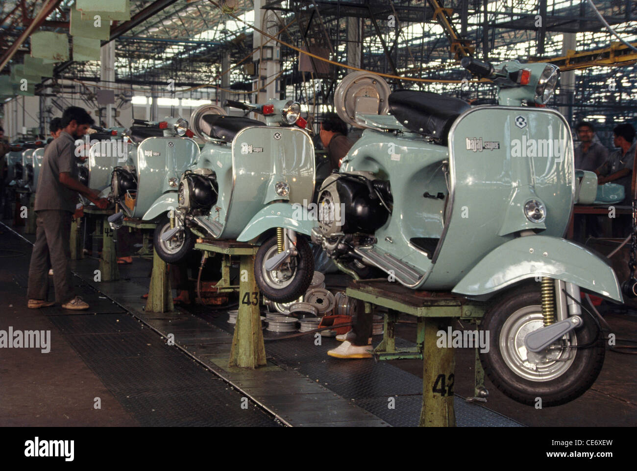 Bajaj; Indische Roller-Herstellungsfabrik; Indien; Asien Stockfoto