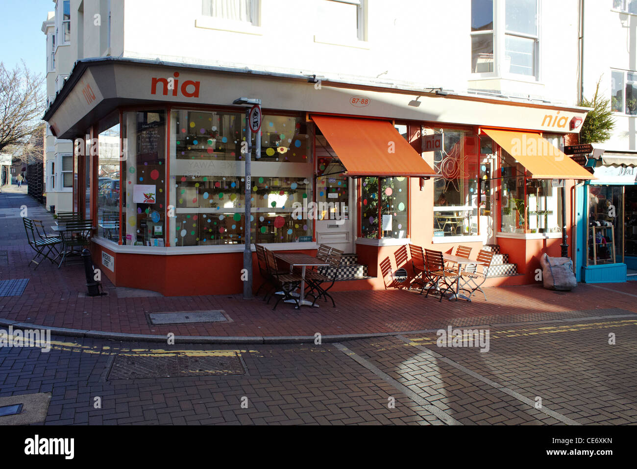 NIA-Café Whitecross Street North Lanes, Brighton Stockfoto